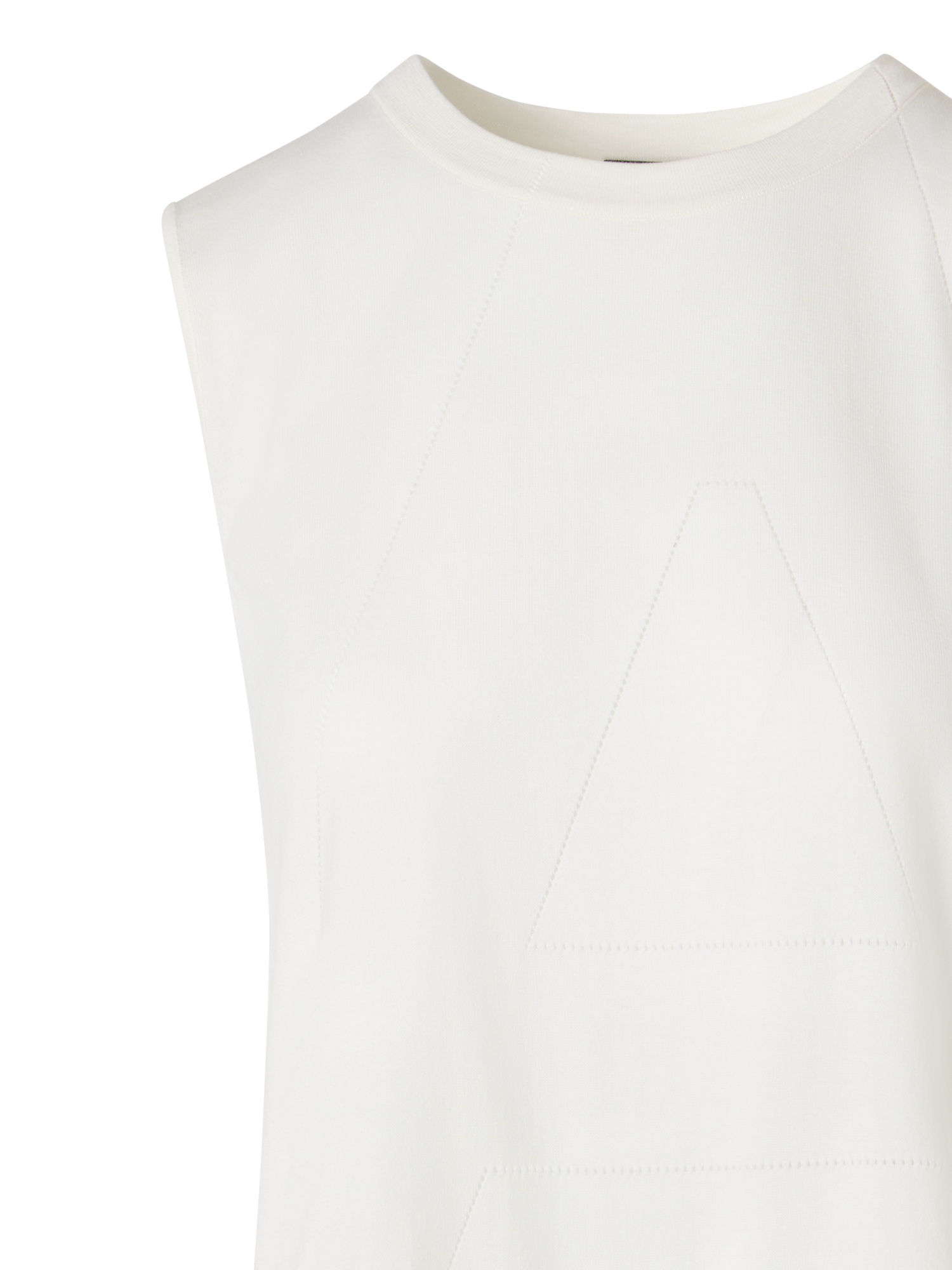 Designer Sleeveless Sea Island Cotton Knit Top - ecru