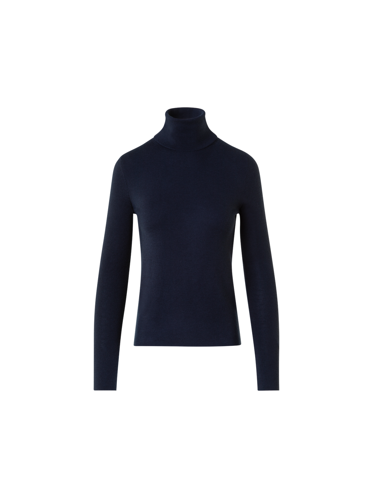 Designer Cashmere Silk Mock Neck Sweater with Rib Cuff - neutral - navy - blue