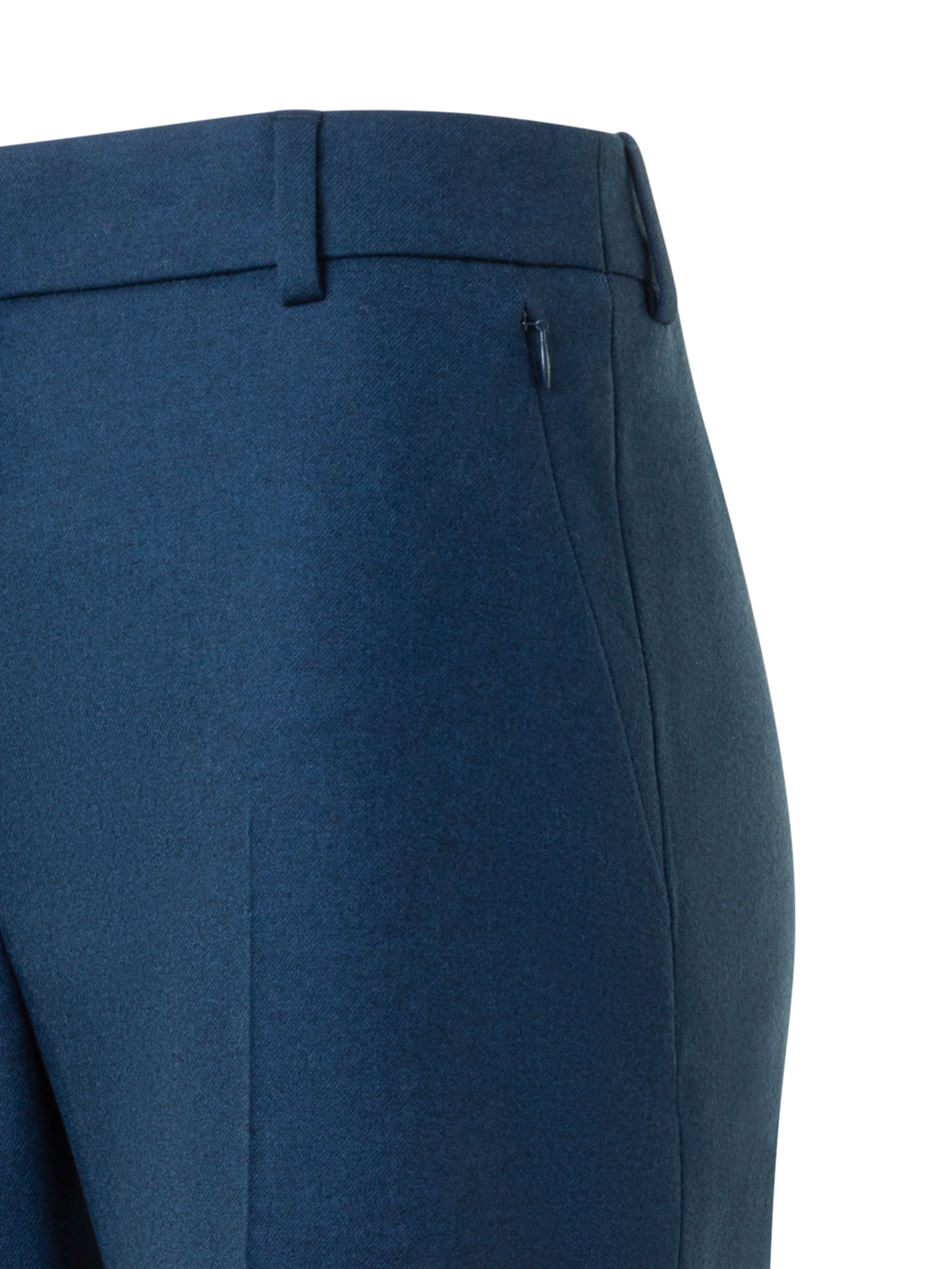 Designer Slight Bootcut Stretch Wool Flannel Pants - neutral - navy - blue
