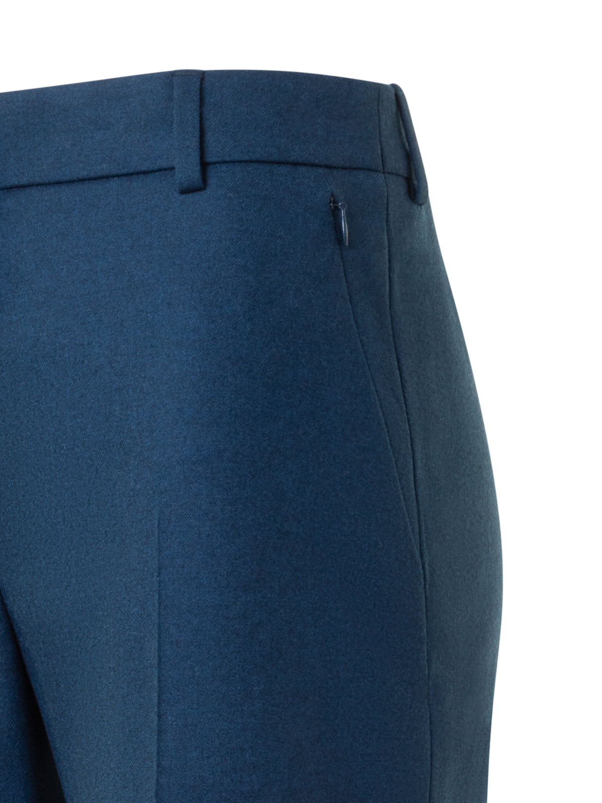 Designer Slight Bootcut Stretch Wool Flannel Pants - neutral - navy - blue