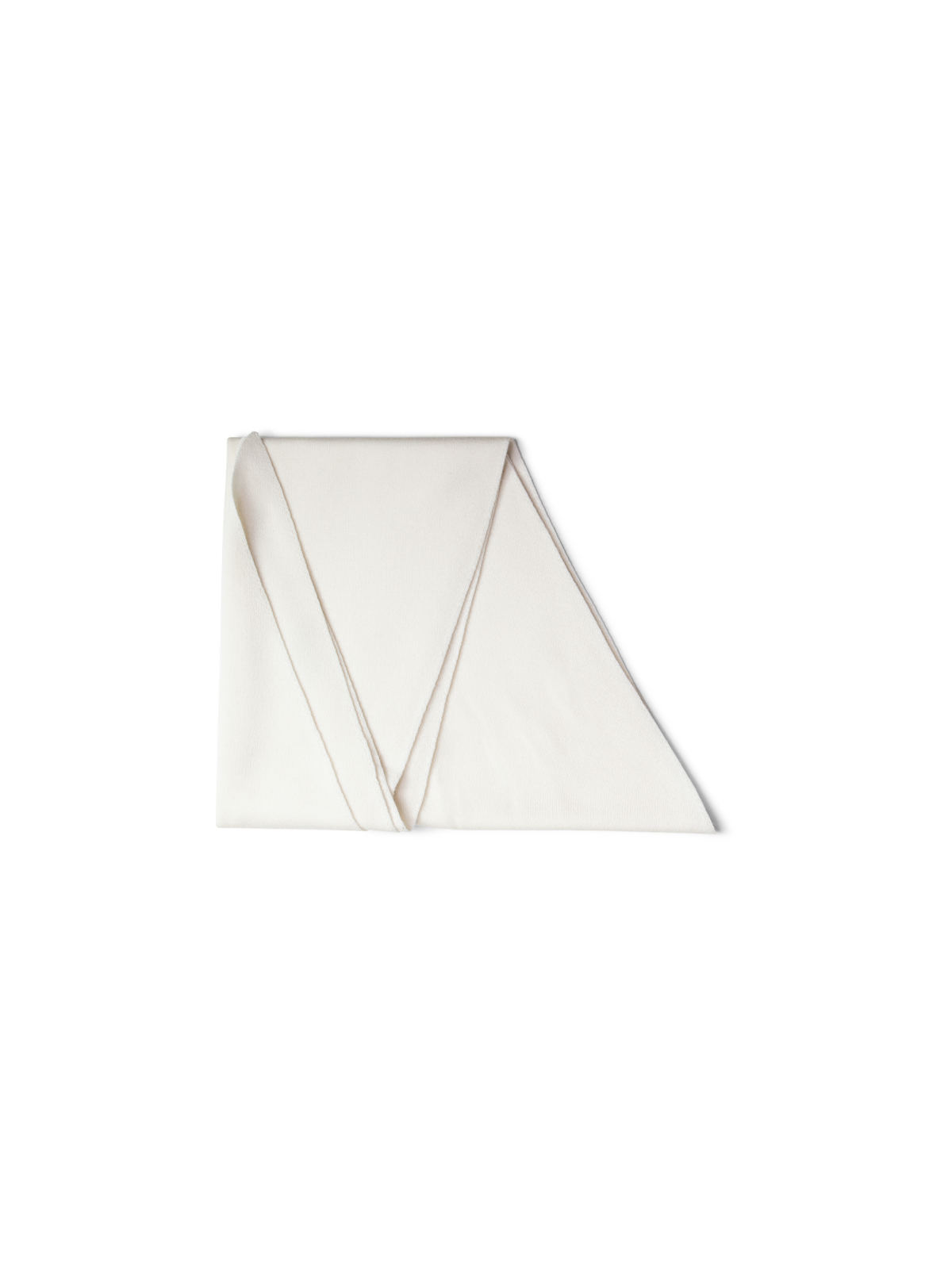 Designer Trapezoid Shaped Scarf from Cashmere Silk  - ecru - white