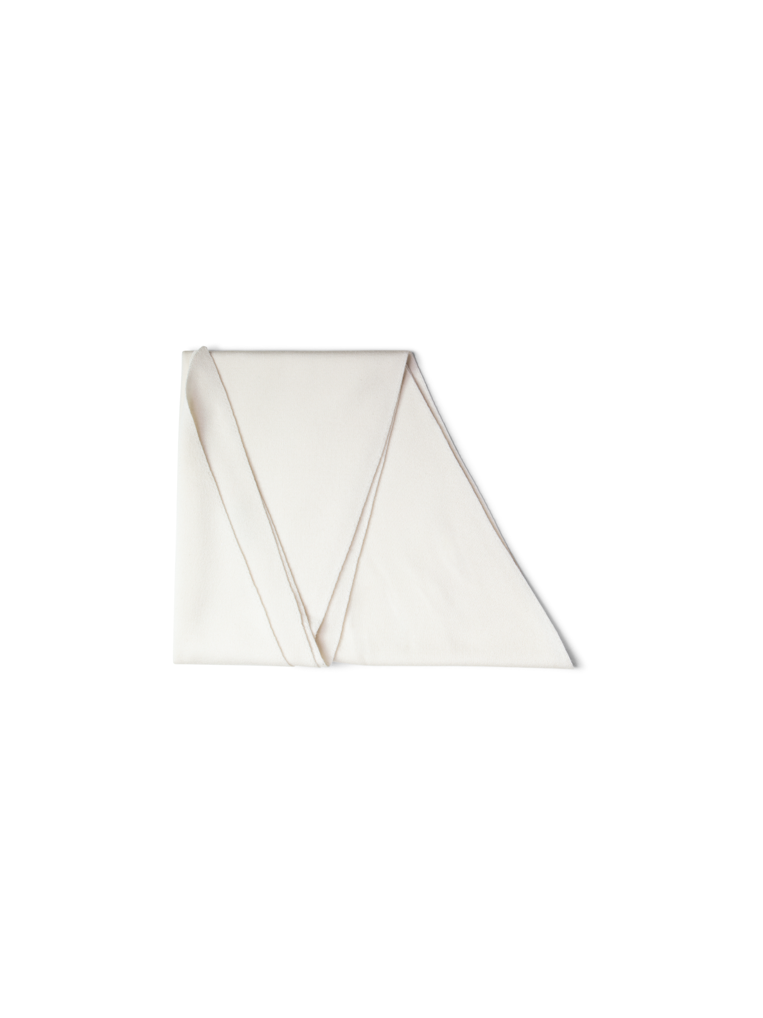 Designer Trapezoid Shaped Scarf from Cashmere Silk  - ecru - white