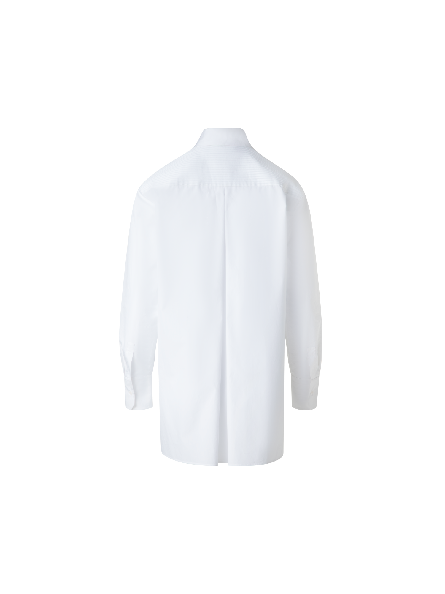 Designer Oversized Shirt in Pleated Cotton Voile  - neutral - white