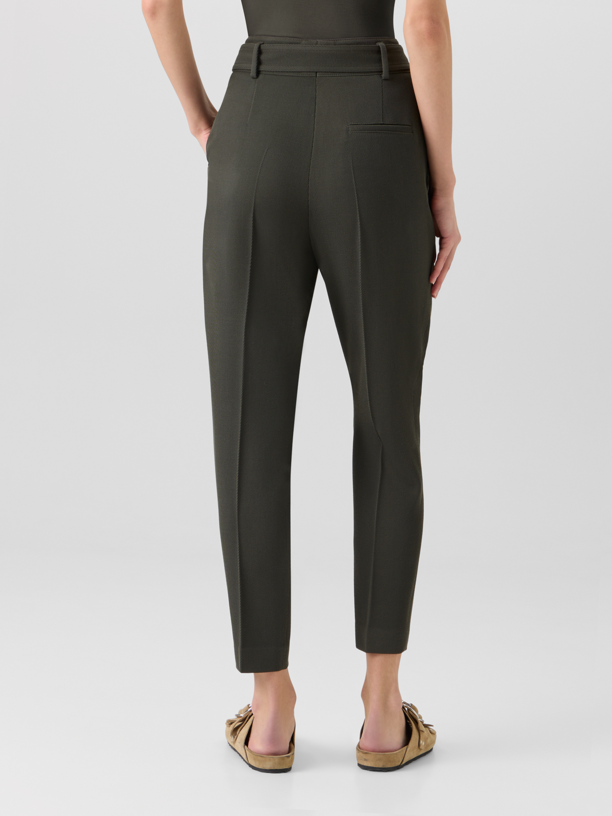 Designer Fred Tapered-Leg Pants in Wool Tricotine - green #editorial
