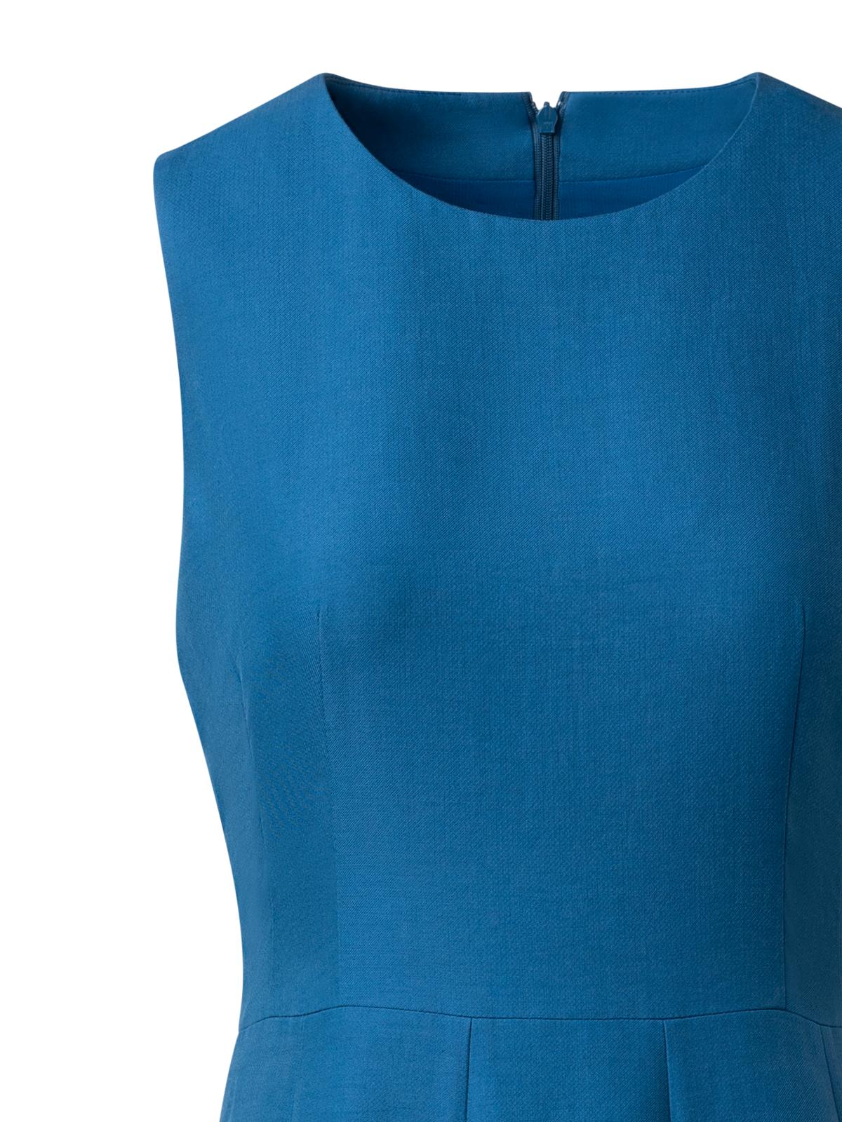 Designer Sleeveless Fit & Flare Midi Dress - blue