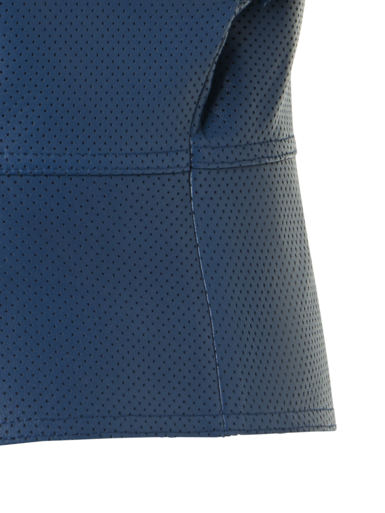 Designer Pin Dot Nappa Leather Zip Jacket - blue