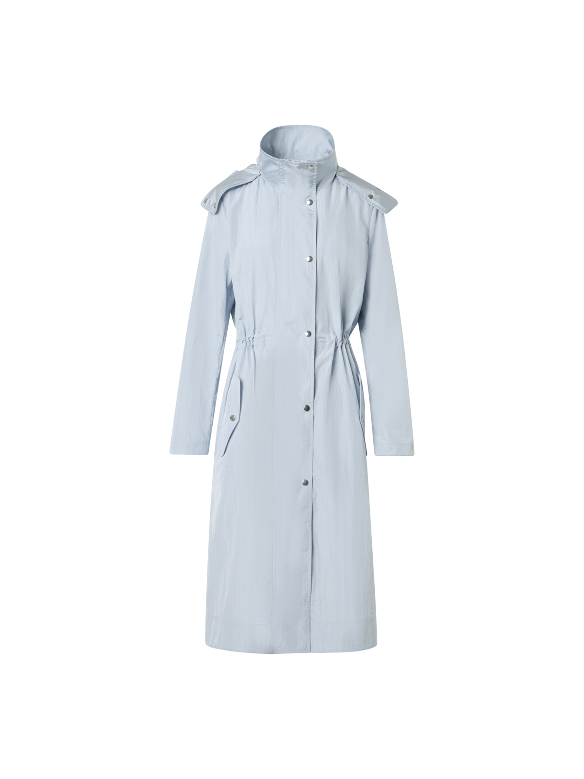 Designer Water-Repellent Lightweight Midi Parka - blue