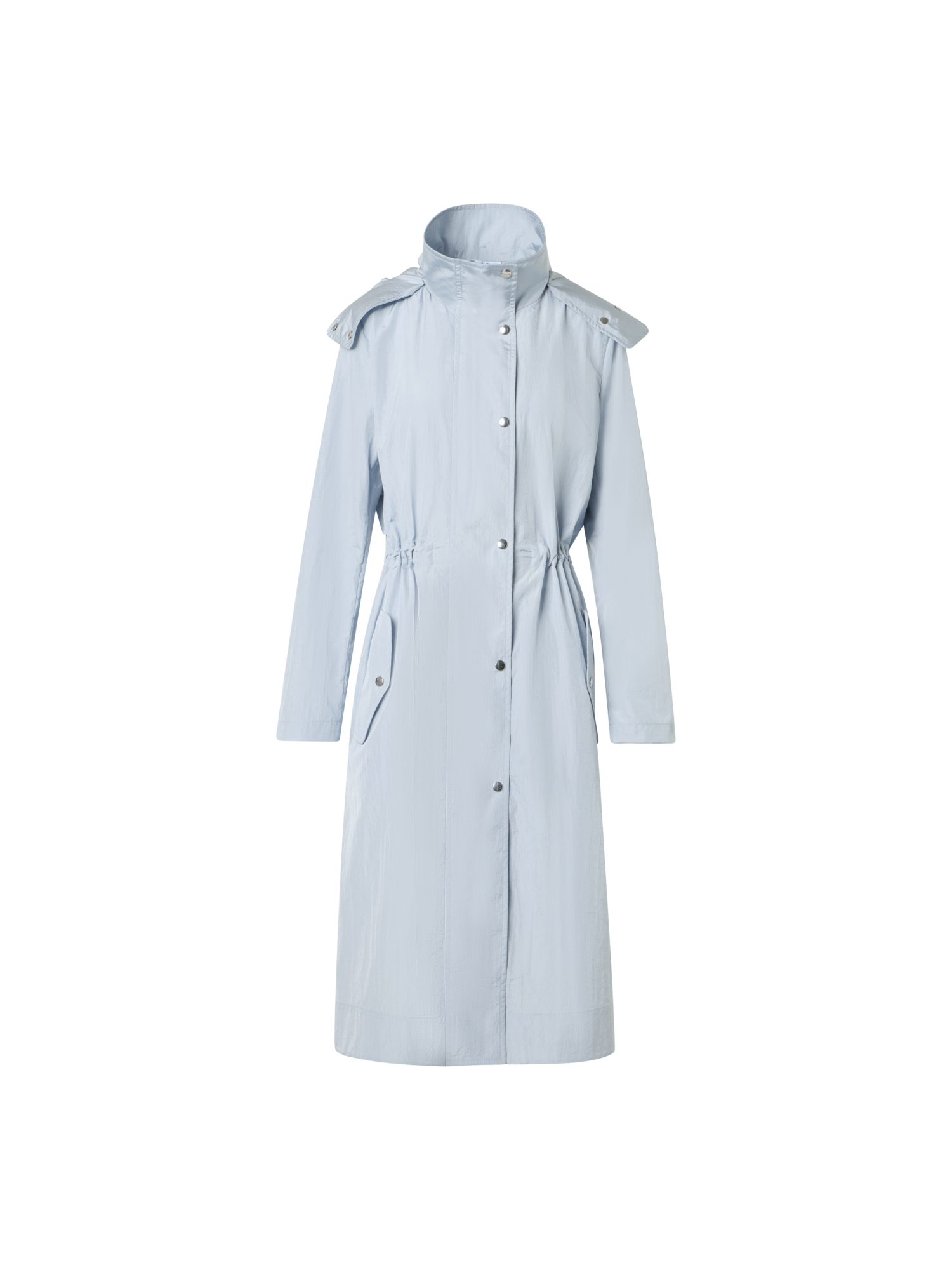 Designer Water-Repellent Lightweight Midi Parka - blue