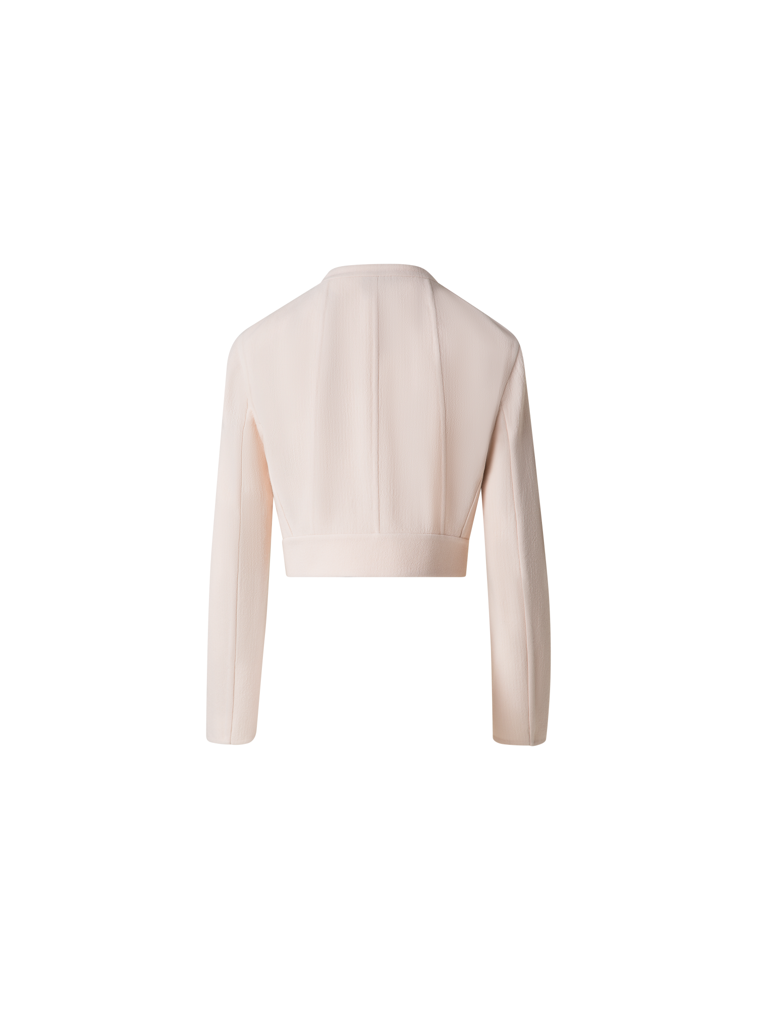 Designer Asymmetrical Fitted Jacket in Wool Double-Face - neutral - pastel - pink