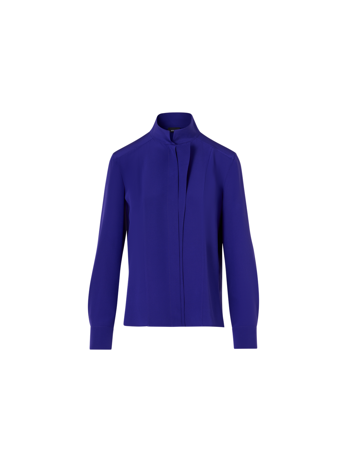 Designer Long-Sleeve Silk Crêpe Blouse - purple