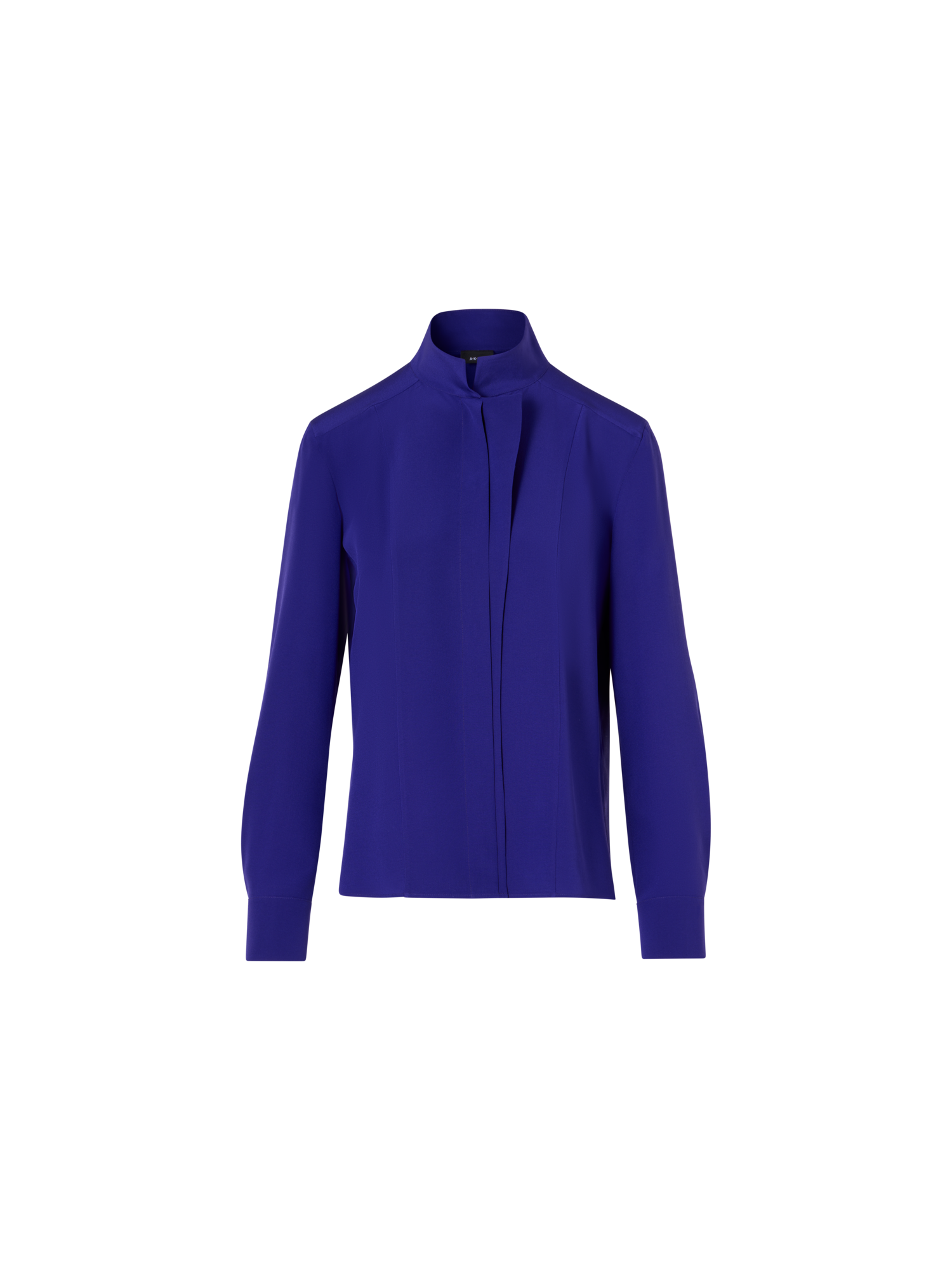 Designer Long-Sleeve Silk Crêpe Blouse - purple