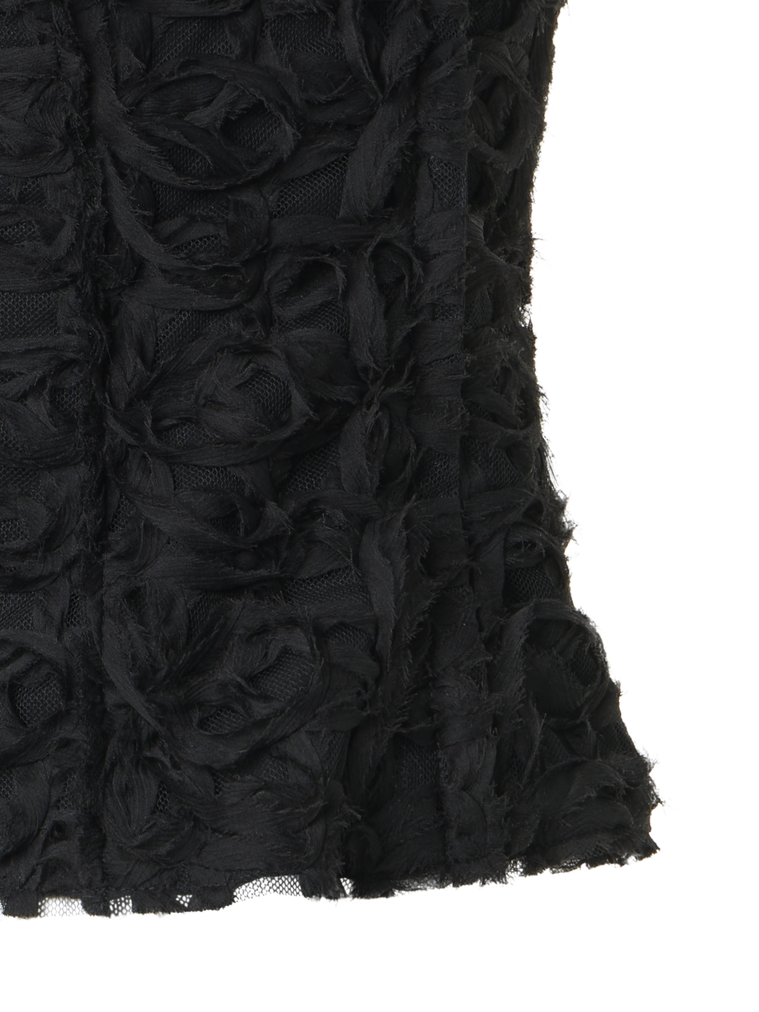 Designer 3D Scribble Embroidered Bustier Top - black