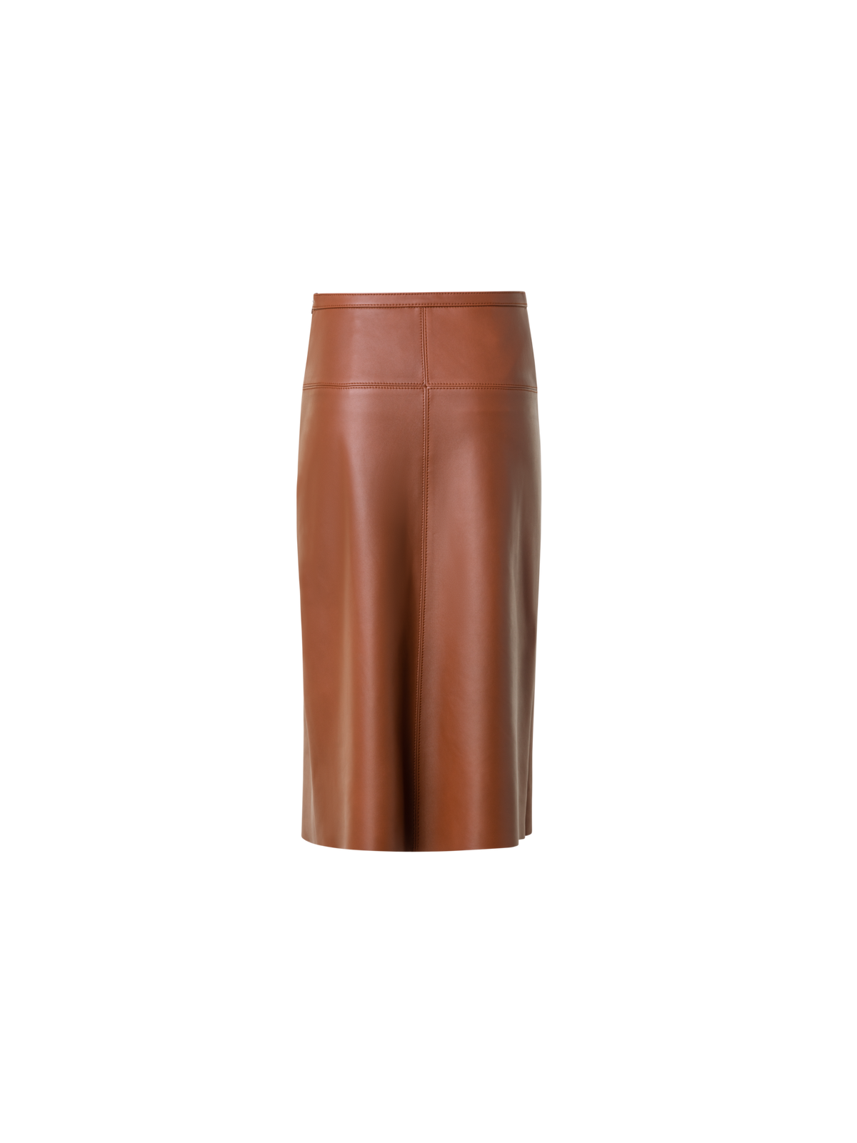 Designer Nappa Leather Skirt in A-line - brown