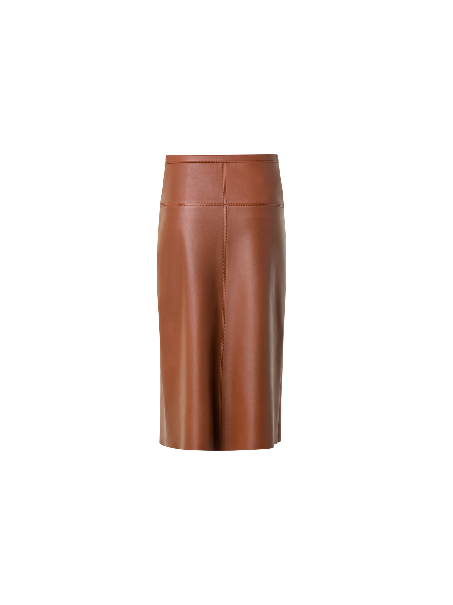 Designer Nappa Leather Skirt in A-line - brown
