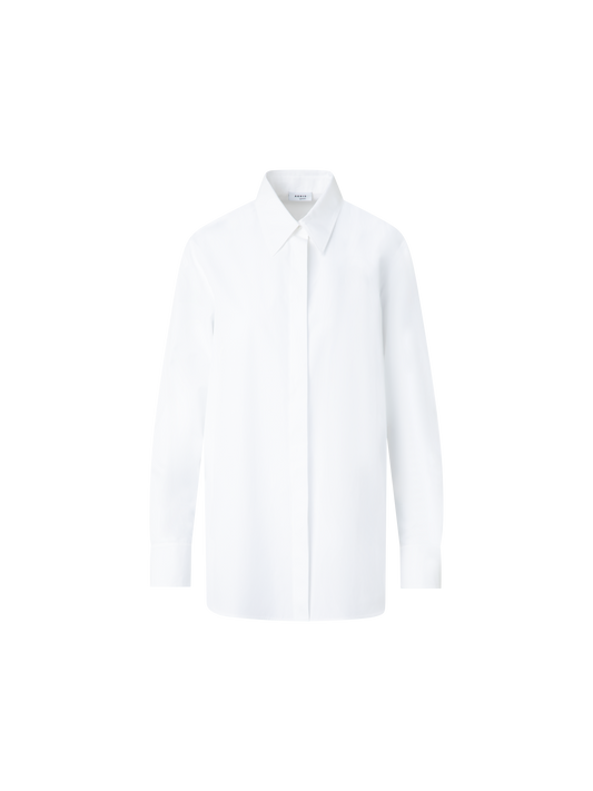 Designer Relaxed Cotton Tunic Blouse - neutral - ecru - white