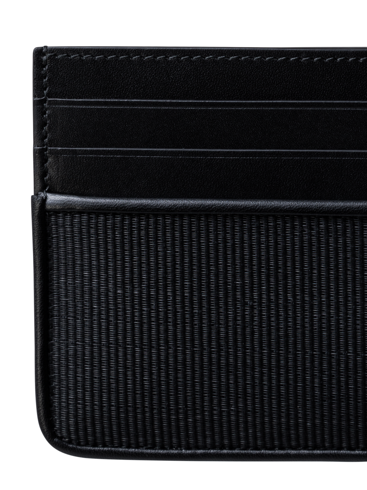 Designer Card Holder in Horsehair and Leather - black