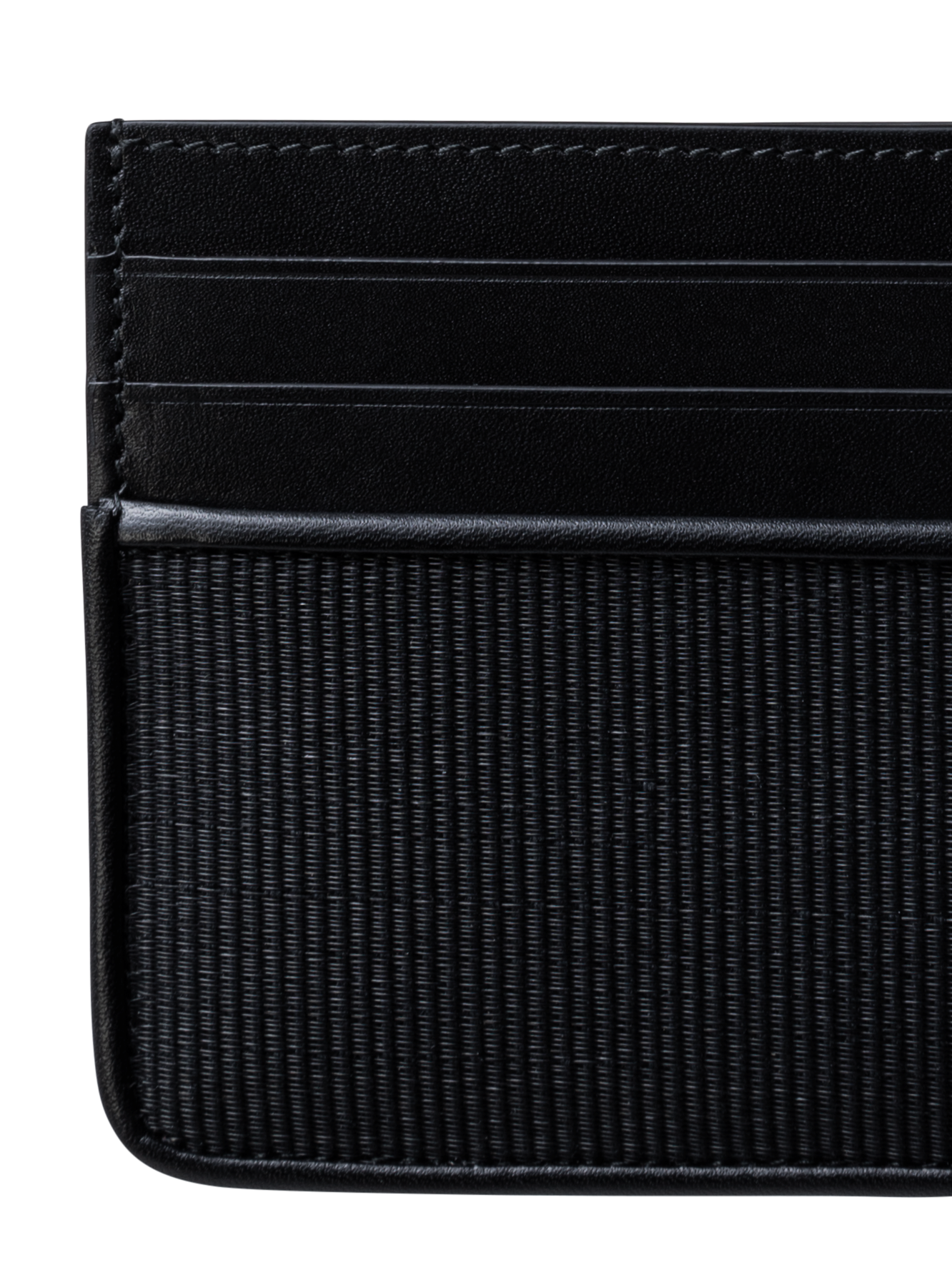 Designer Card Holder in Horsehair and Leather - black