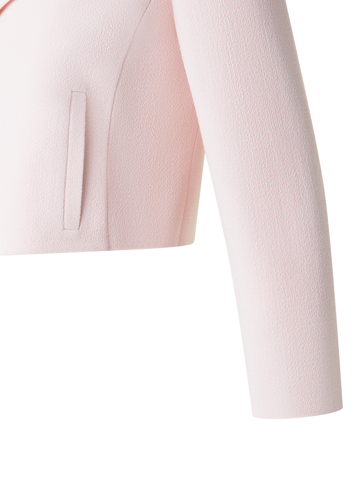 Designer Cropped Jacket in Wool Crêpe Double-Face - pink - pastel