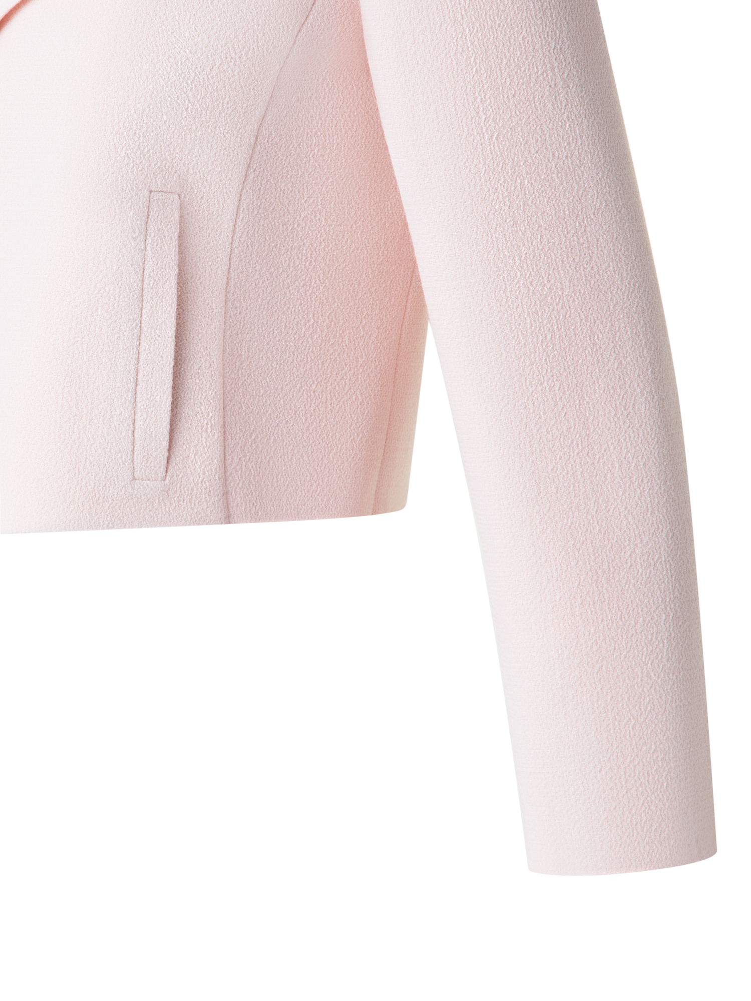 Designer Cropped Jacket in Wool Crêpe Double-Face - pink - pastel