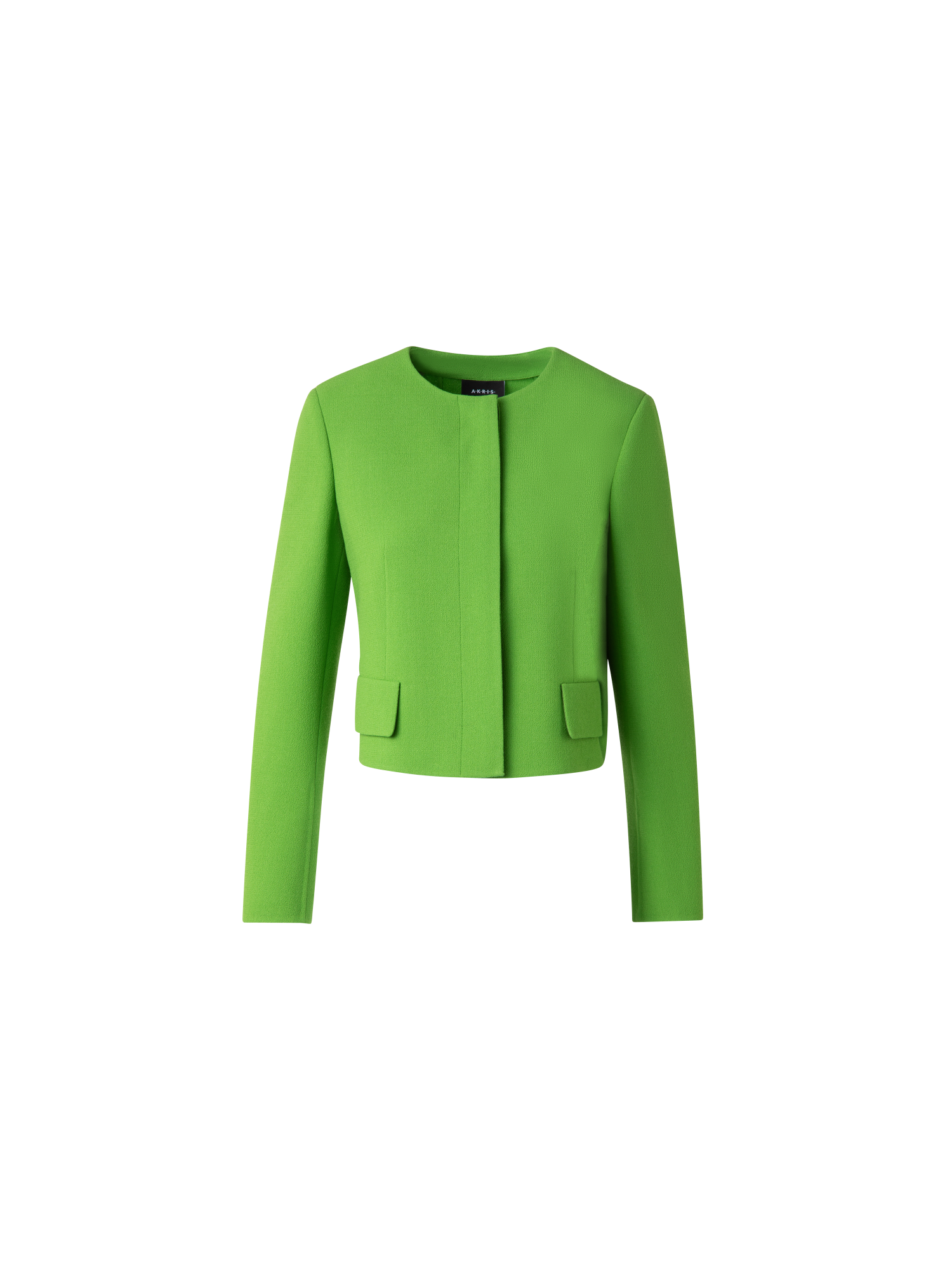 Designer Cropped Jacket in Wool Double-Face - green