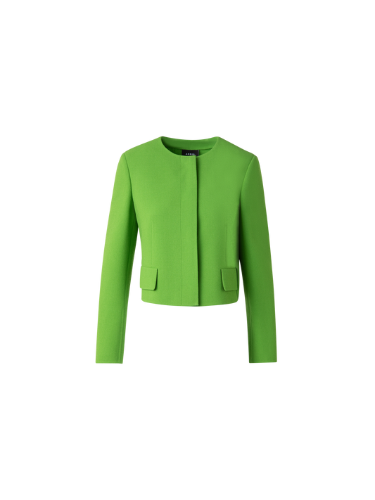 Designer Cropped Jacket in Wool Double-Face - green
