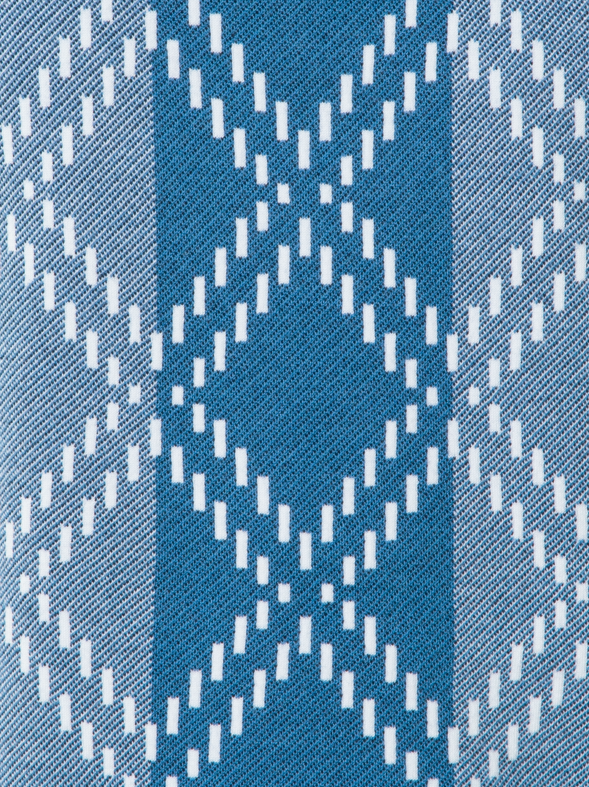 Designer Cropped Merino Knit Top with Diamond Jacquard - blue - multicolor