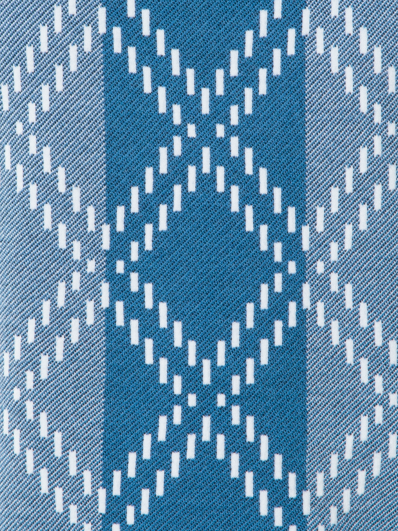 Designer Cropped Merino Knit Top with Diamond Jacquard - blue - multicolor