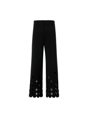 Designer Dropping Dot Cut-Out Jersey Pants - black