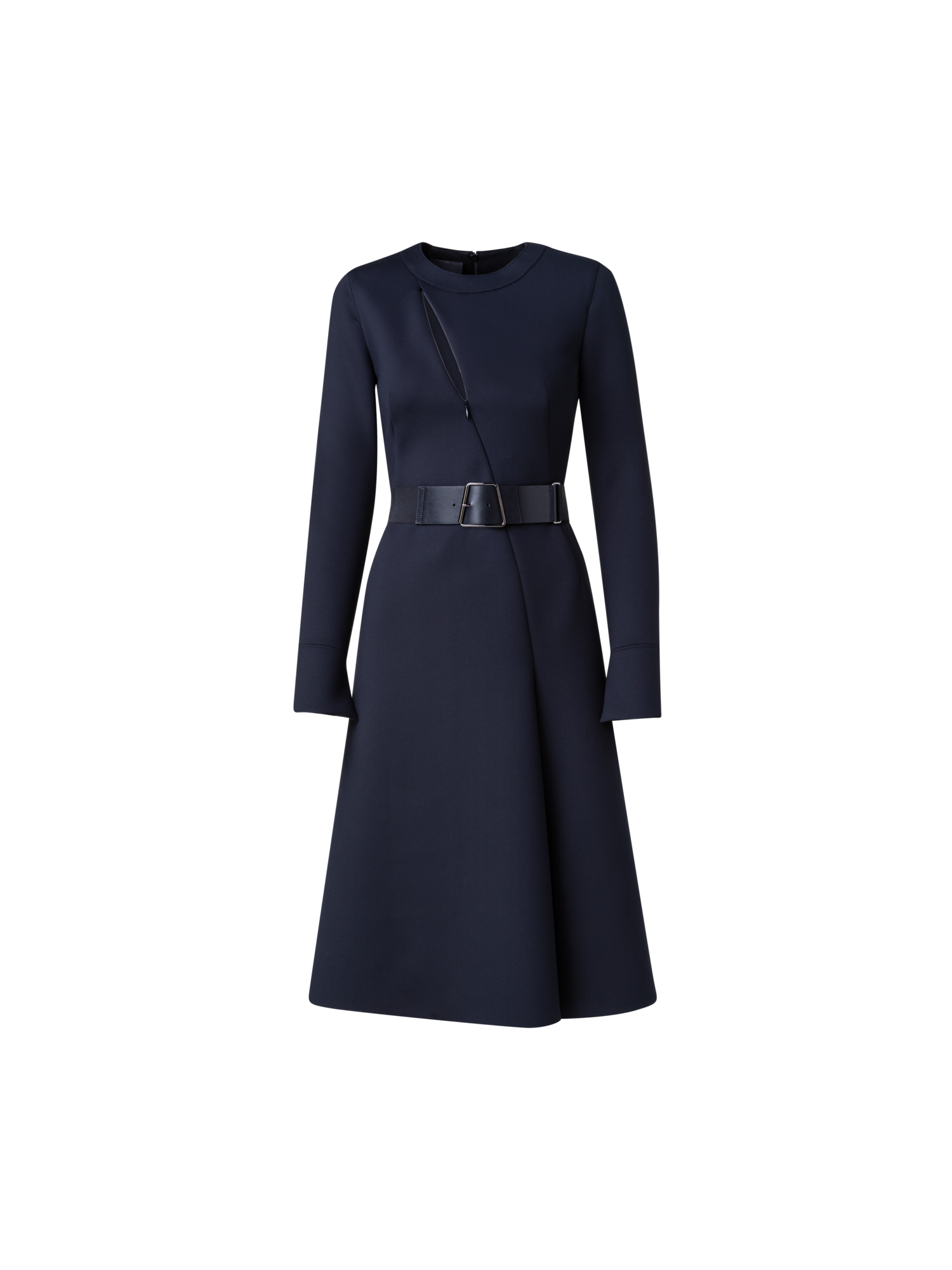 Designer Techno Neoprene Dress - black