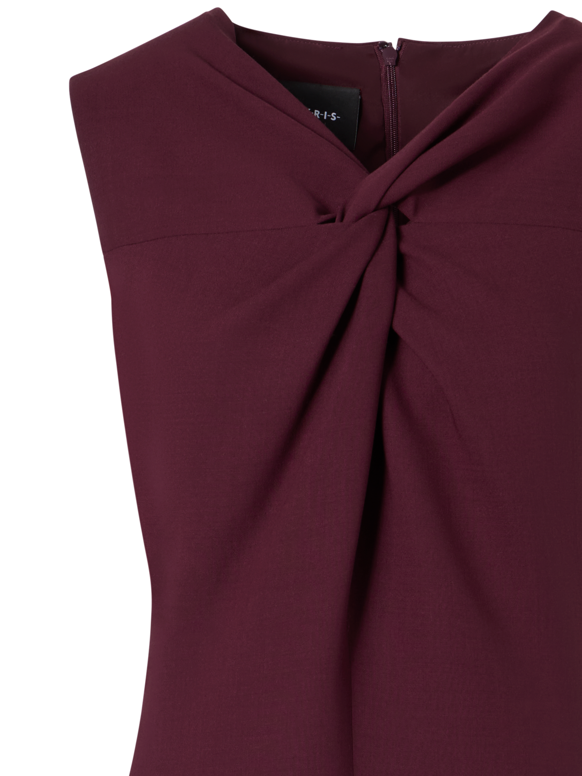 Designer Wool Double-Face Midi Dress with Knot Detail - red