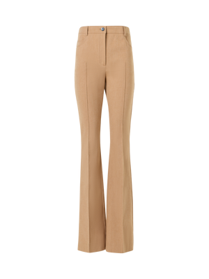 Designer Farid Bootcut Pants in Stretch-Cotton Denim - beige