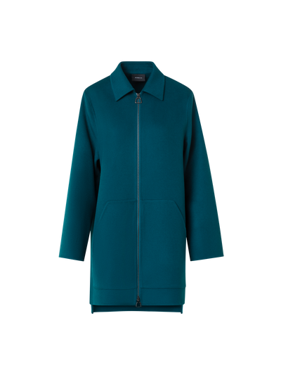 Designer Short Cashmere Double-Face Coat - green