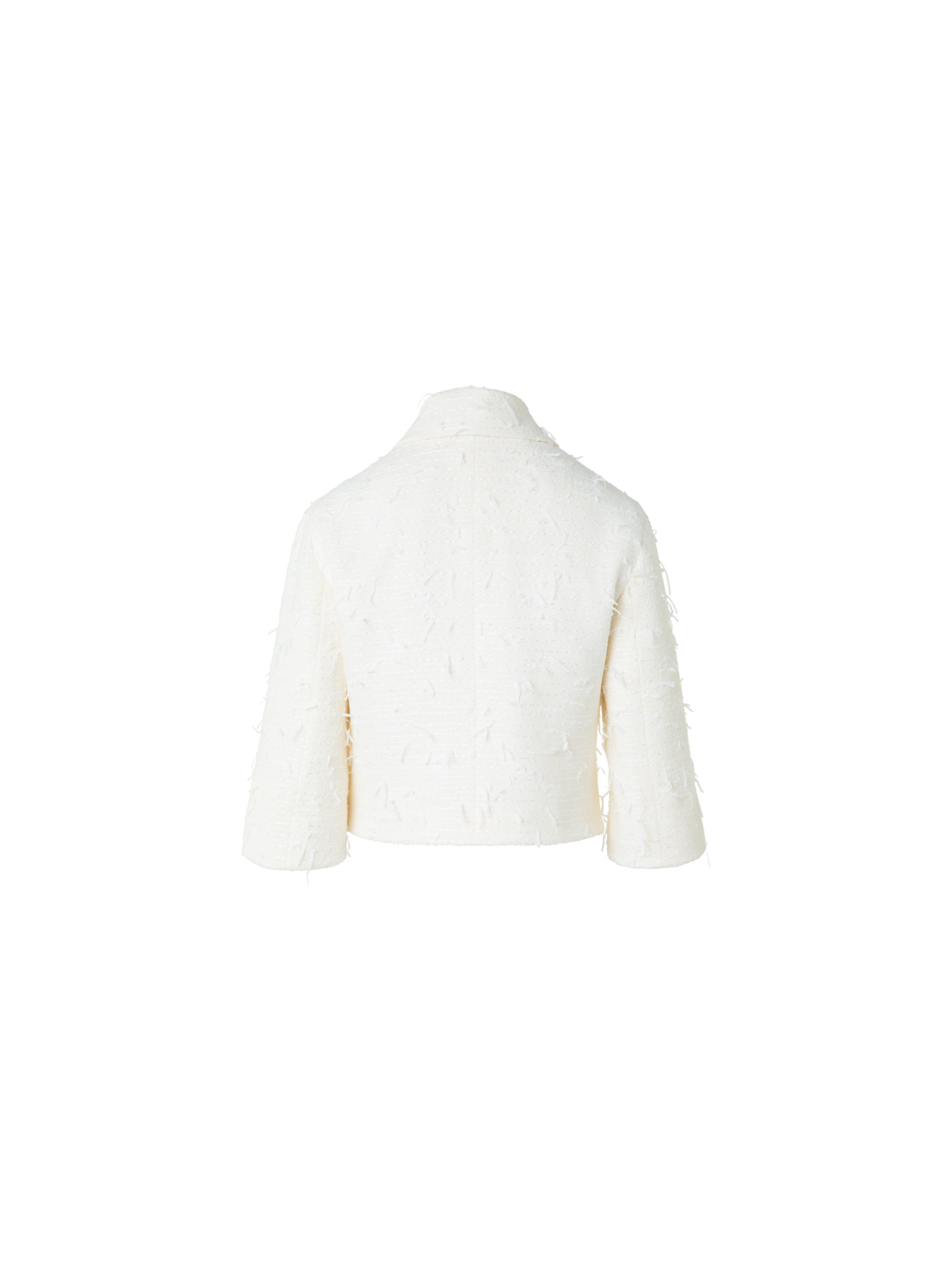 Designer Short Boxy Jacket in Sequins Bouclé - neutral - ecru - white