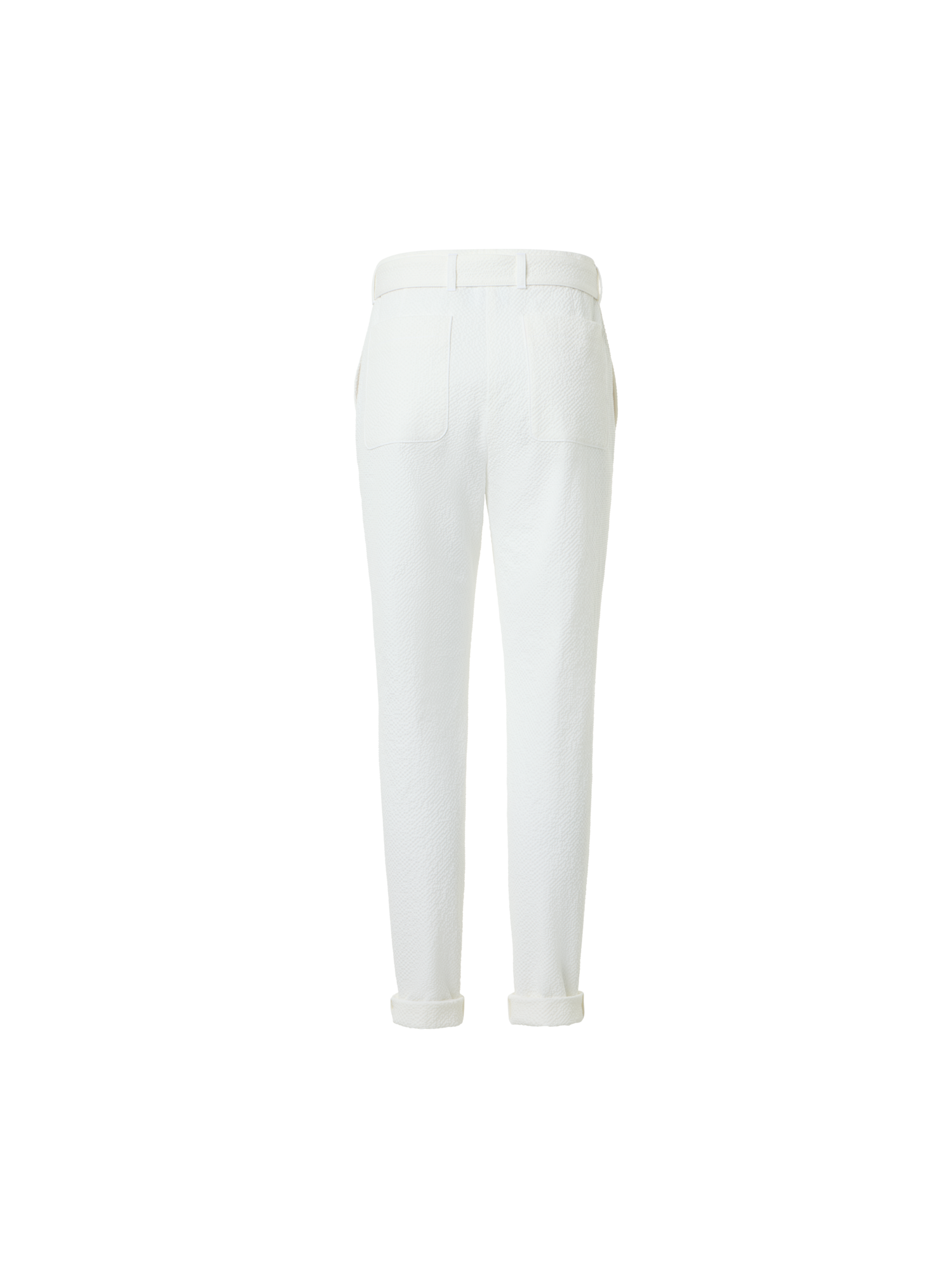 Designer Fallon Mid-Rise Cotton Seersucker Tapered Pants - white