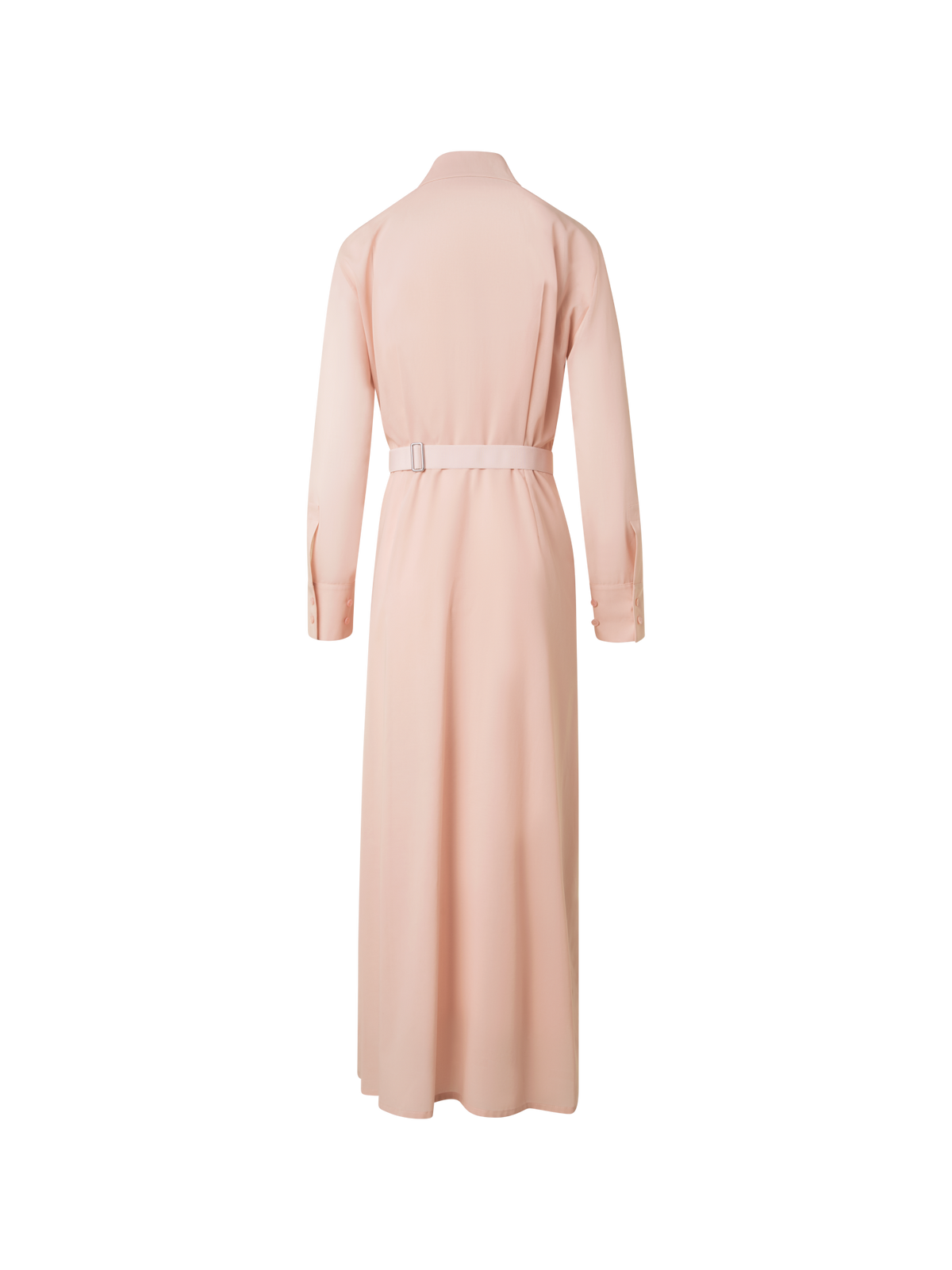 Belted Long Sleeve Shirt Dress in Cotton Voile seashell / 4 Belted Long Sleeve Shirt Dress in Cotton Voile seashell / 4