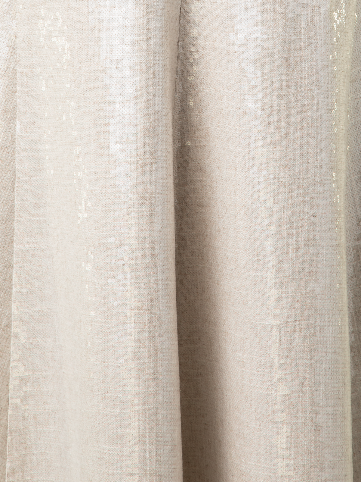 Designer Sequined Midi Gown in Linen Blend - neutral - pastel - beige