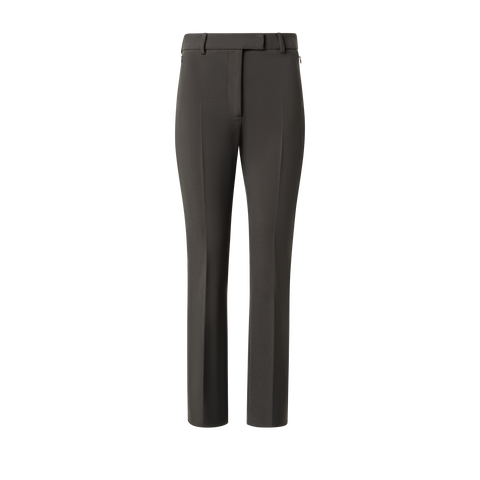 Cropped Straight Stretch Lyocell Wool Pants
