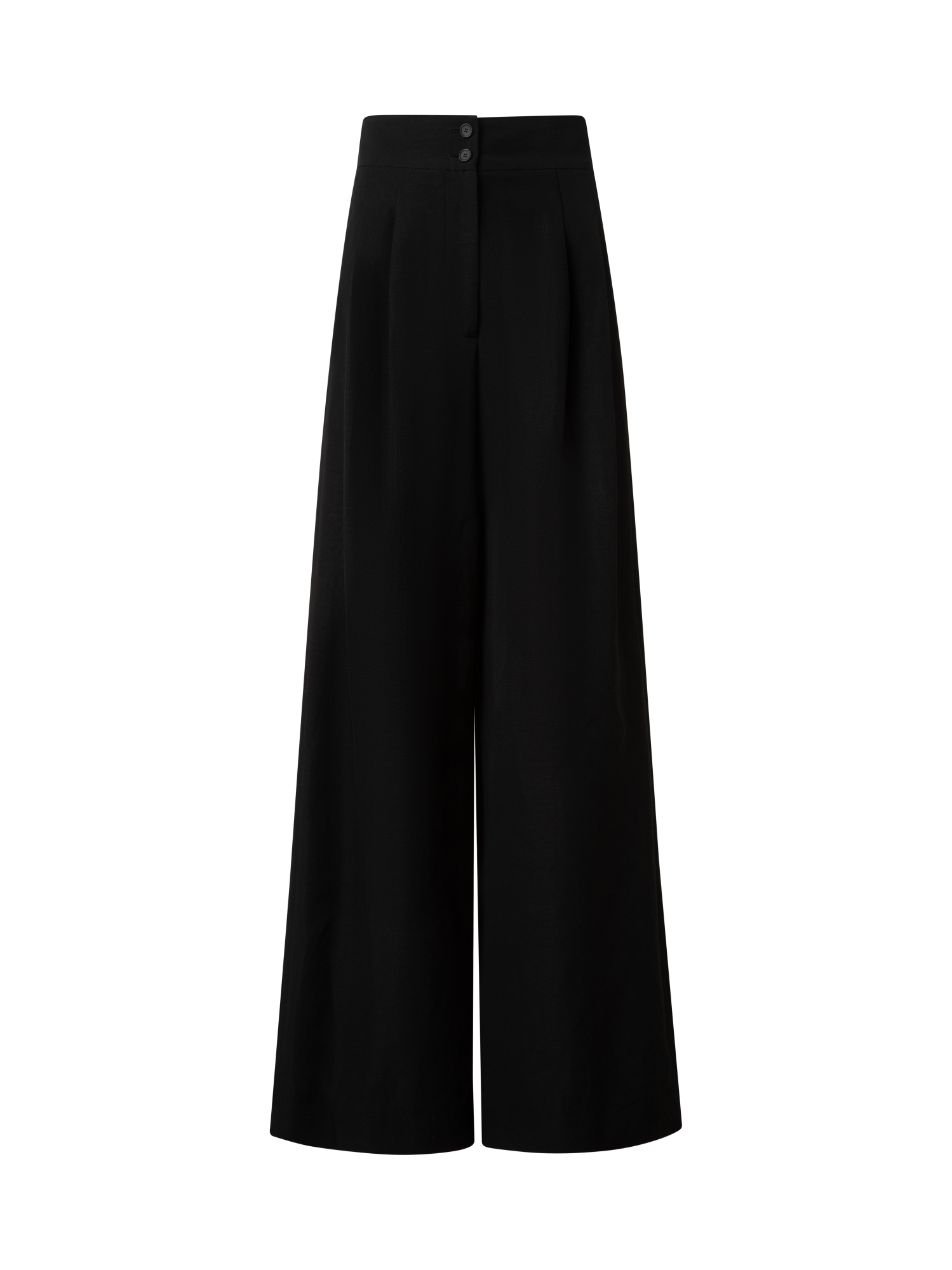 Designer Extra Wide Palazzo Linen Viscose Pants - black