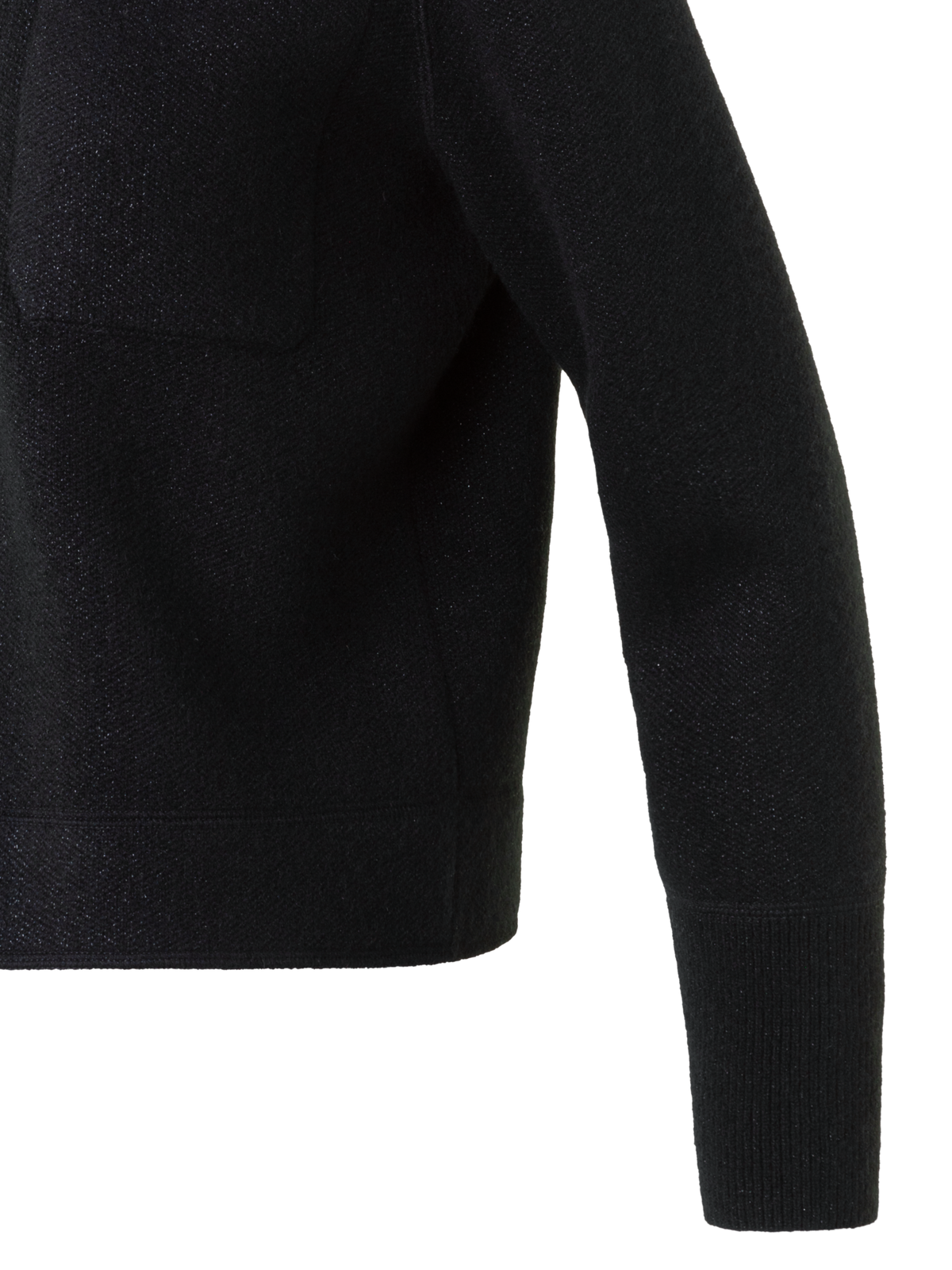 Designer Short Cashmere Lamé Cardigan with Detachable Sable Collar - black