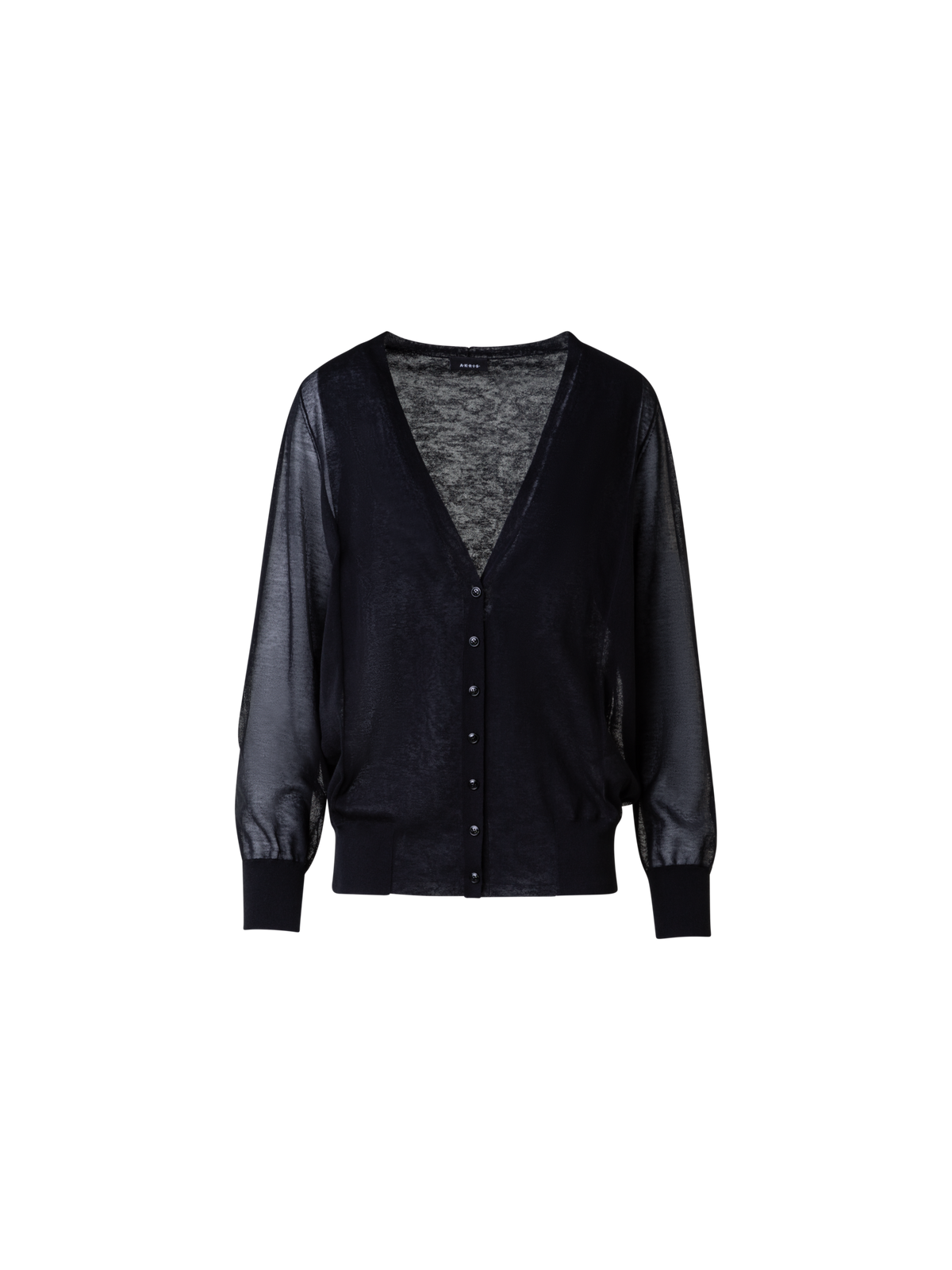 Designer Light Cardigan in Cotton Blend - black