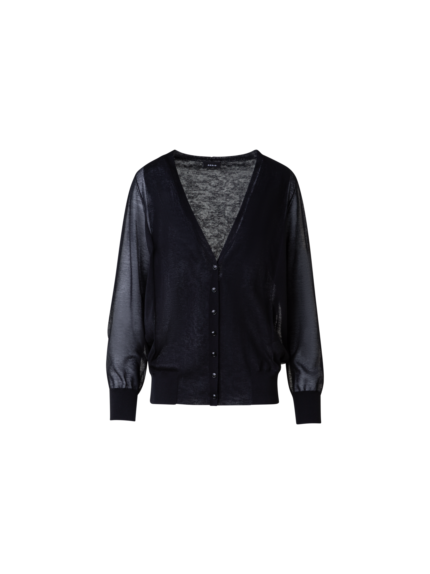 Designer Light Cardigan in Cotton Blend - black