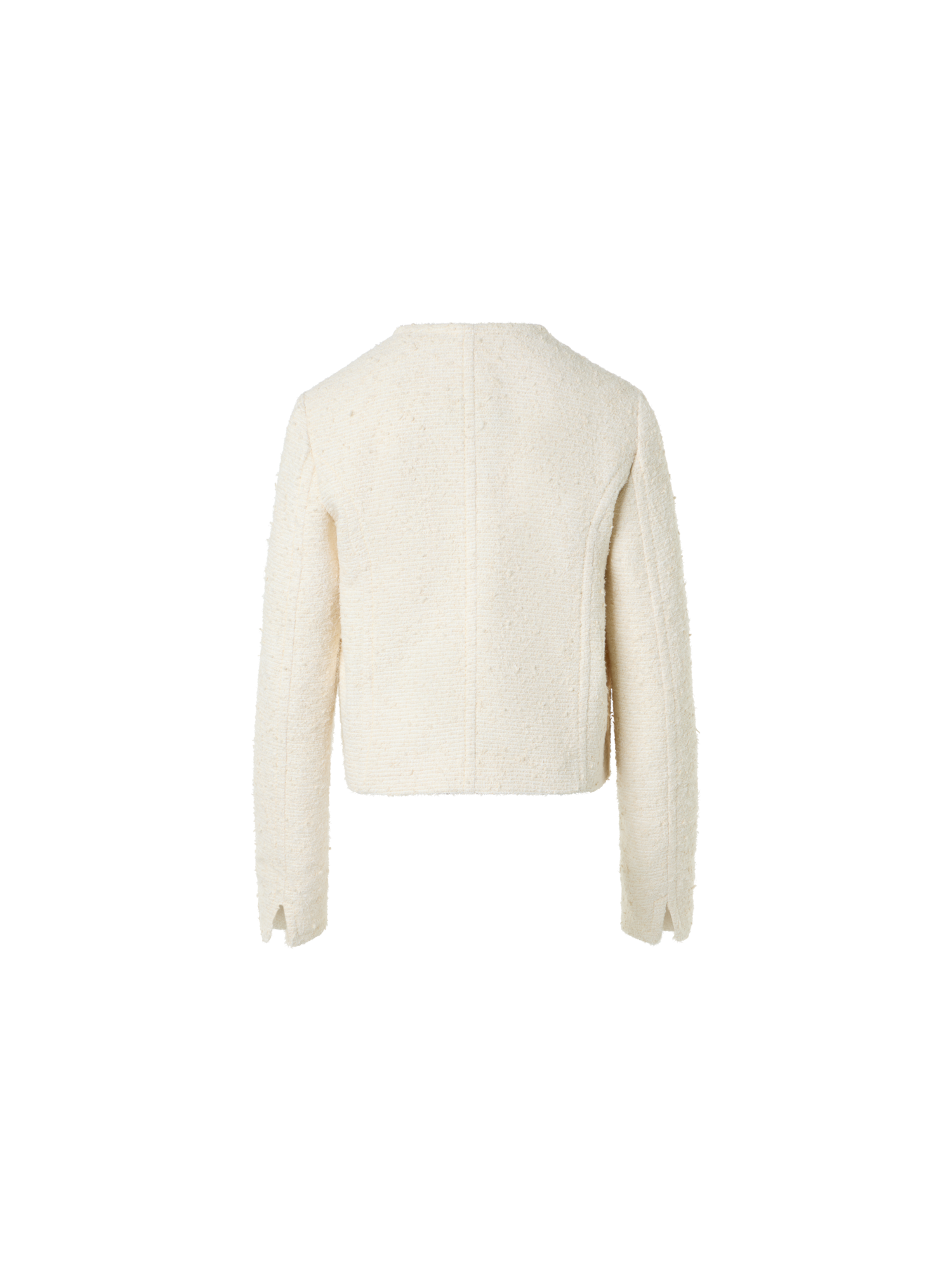 Designer Boxy Bouclé Cotton Summer Jacket - ecru