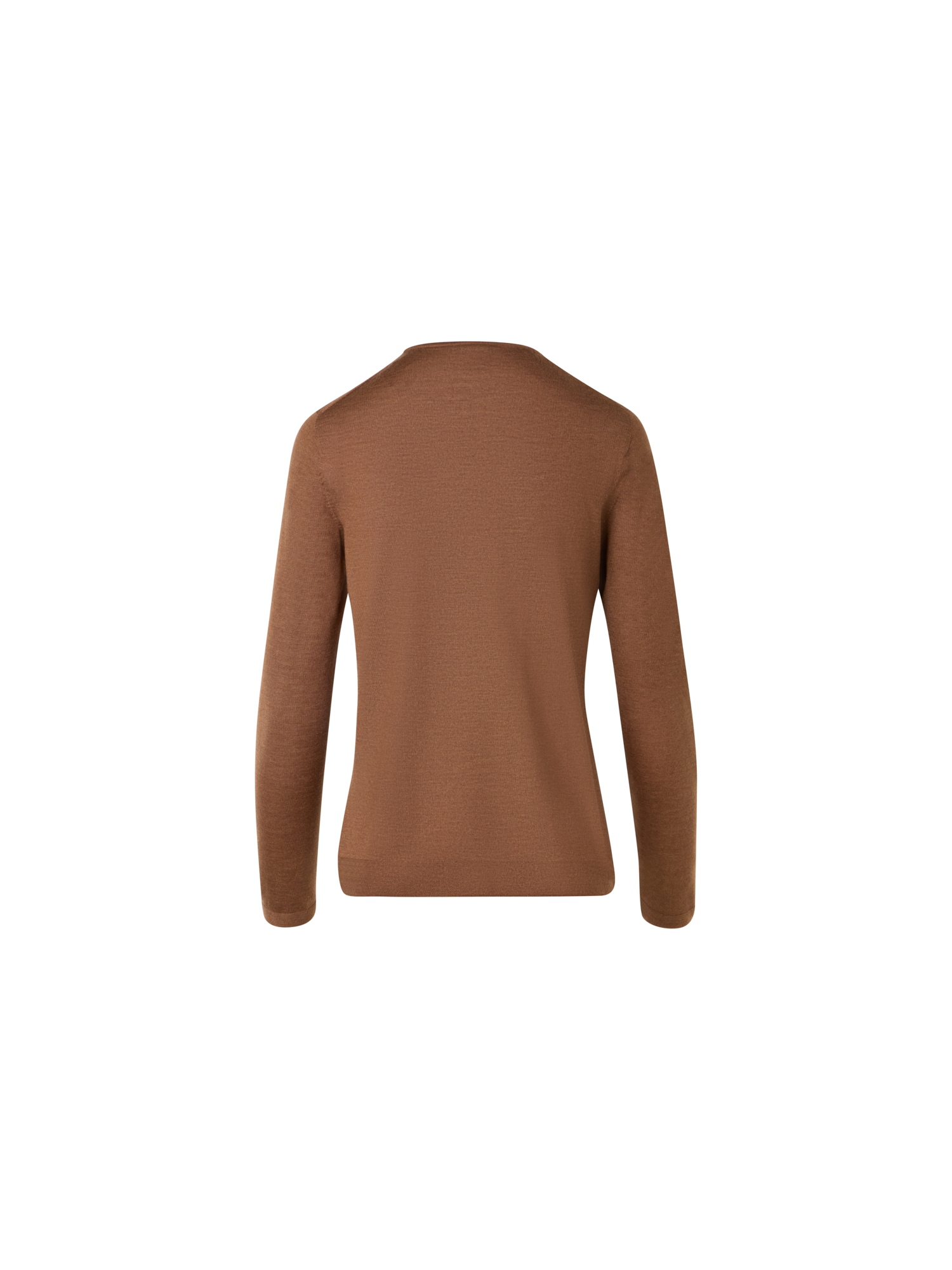Designer Seamless Crew Neck Sweater in Cashmere Silk - brown
