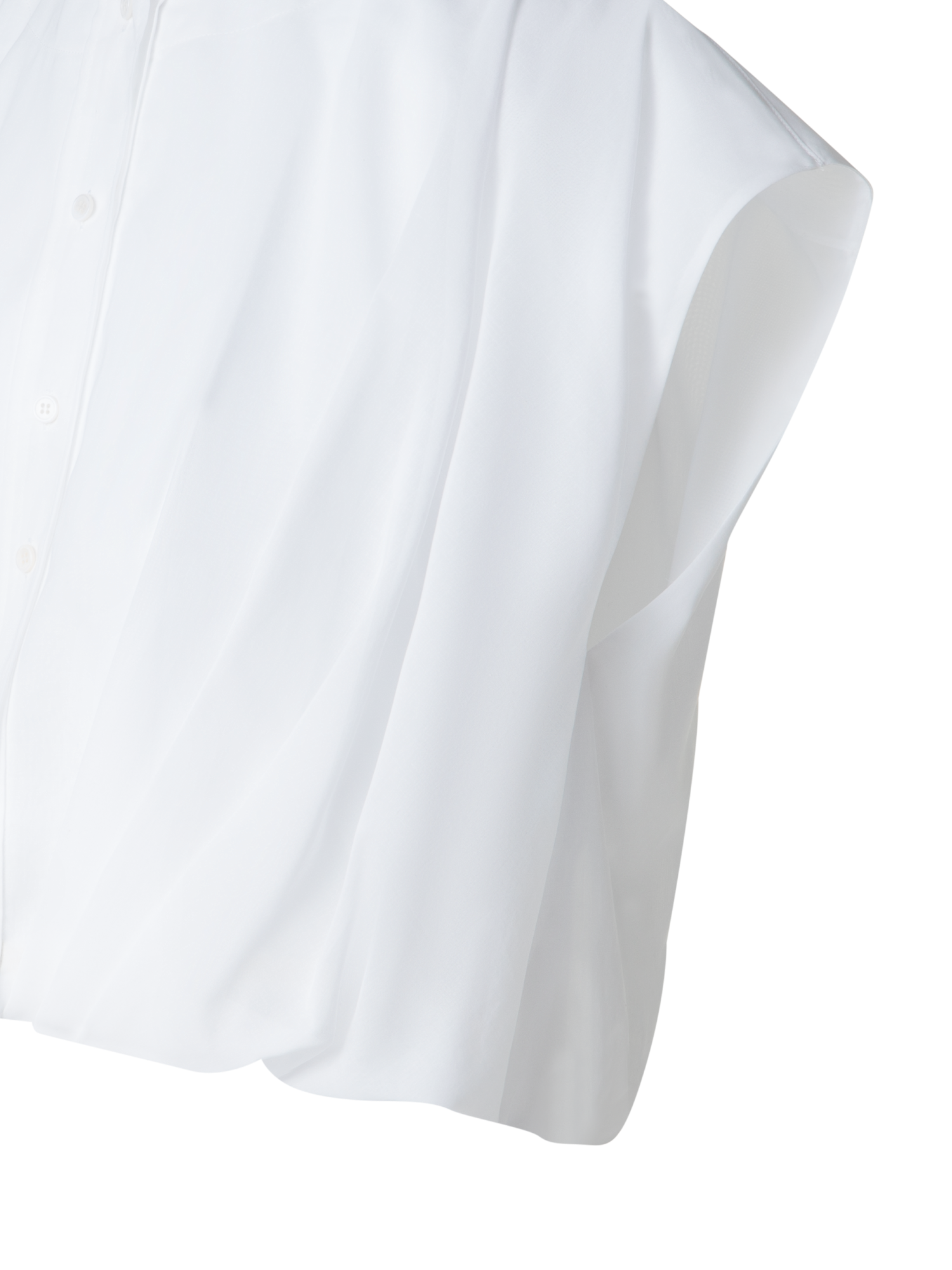 Designer Sleeveless Cotton Voile Blouse - neutral - white