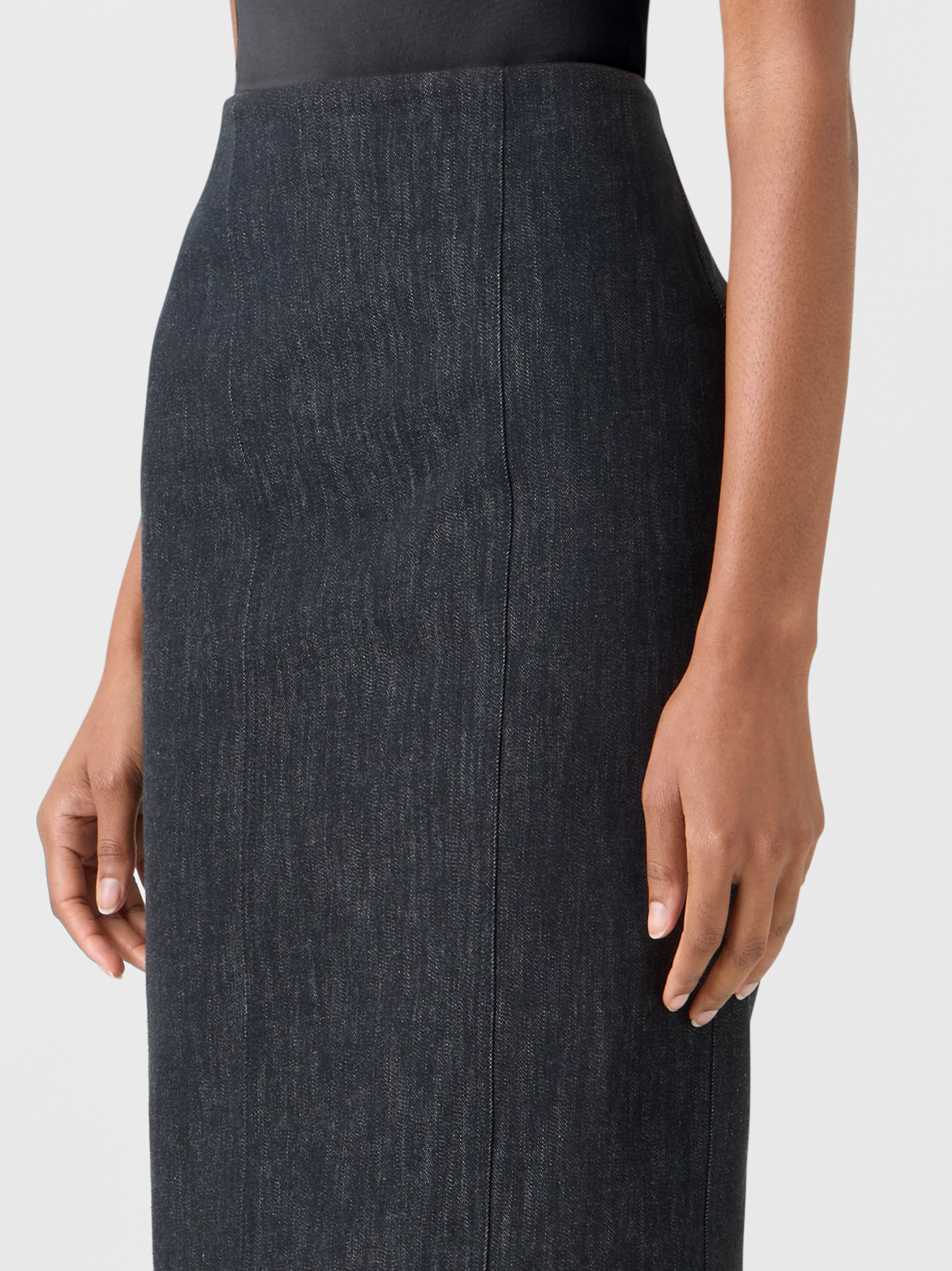 Designer Denim Pencil Skirt - black