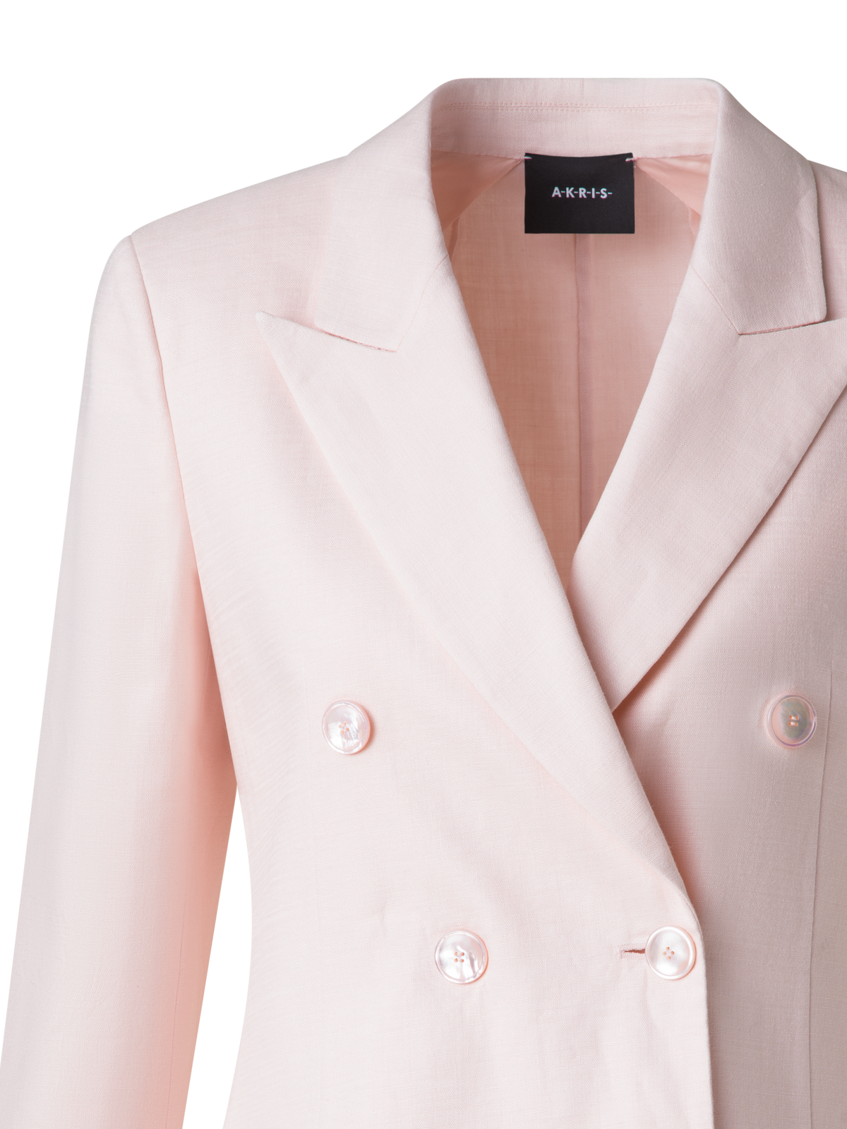 Designer Double-Breasted Blazer in Linen Double-Face - pastel - pink
