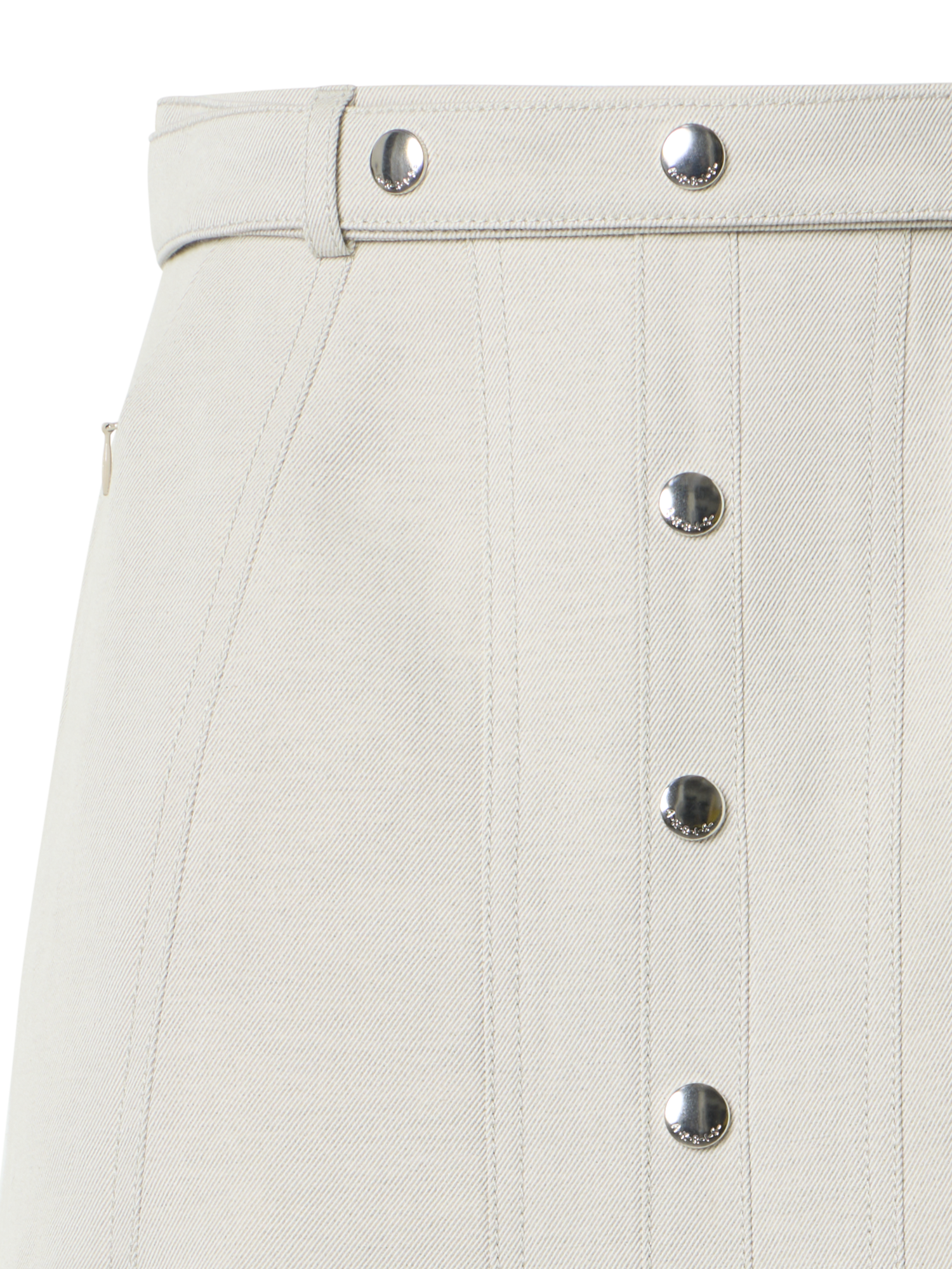 Designer A-Line Midi Button Down Skirt - grey