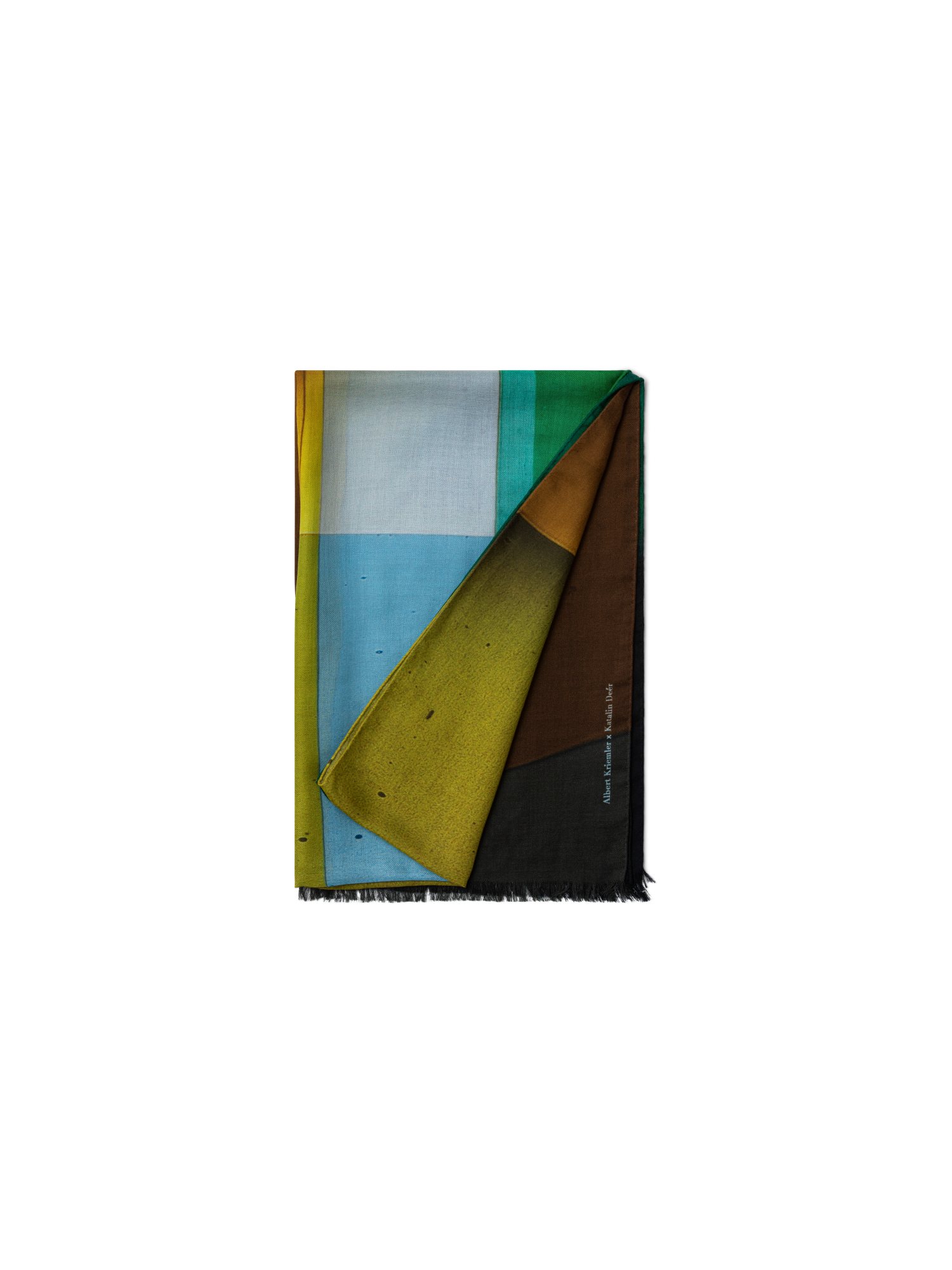 Designer Cashmere Silk Mimosa Liquid Light Print Scarf - multicolor