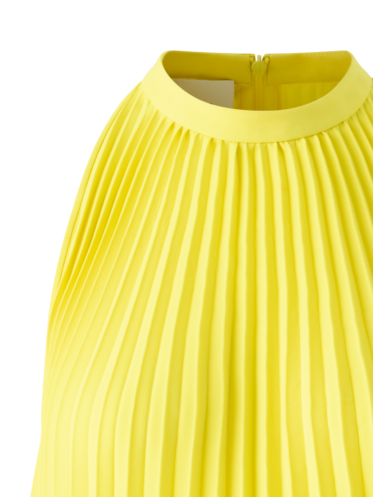 Designer Plissé Crêpe Halter Top - yellow