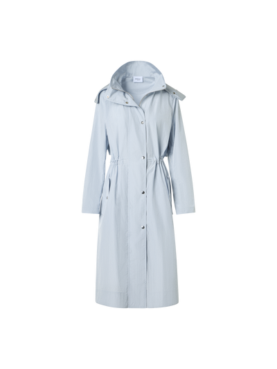 Designer Water-Repellent Lightweight Midi Parka - blue